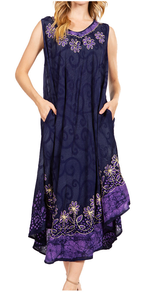Sakkas Starlight Second Tie Dye Caftan Dress: Women's Beach Cover Up - Concordia Style Boutique