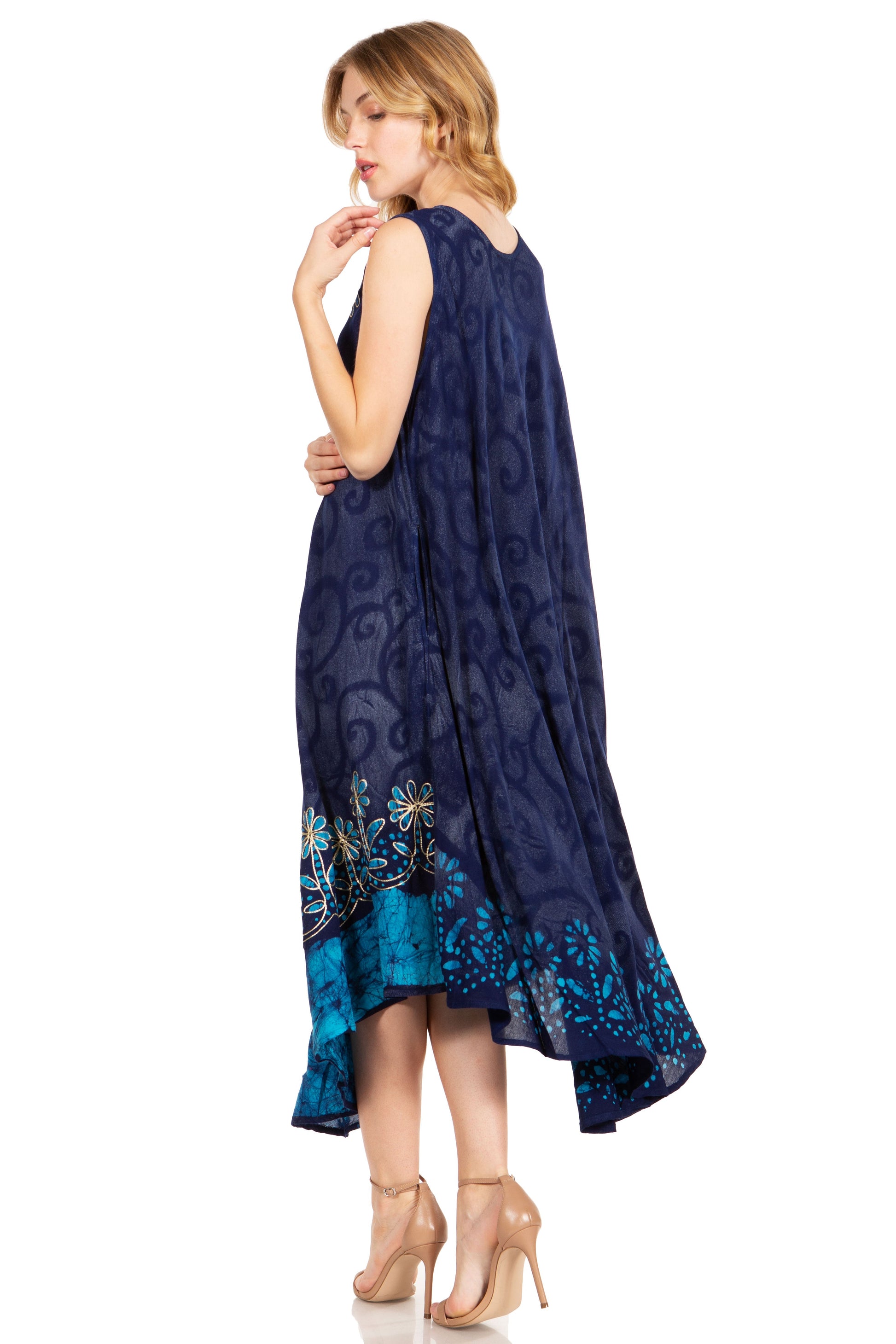 Sakkas Starlight Second Tie Dye Caftan Dress: Women's Beach Cover Up - Concordia Style Boutique