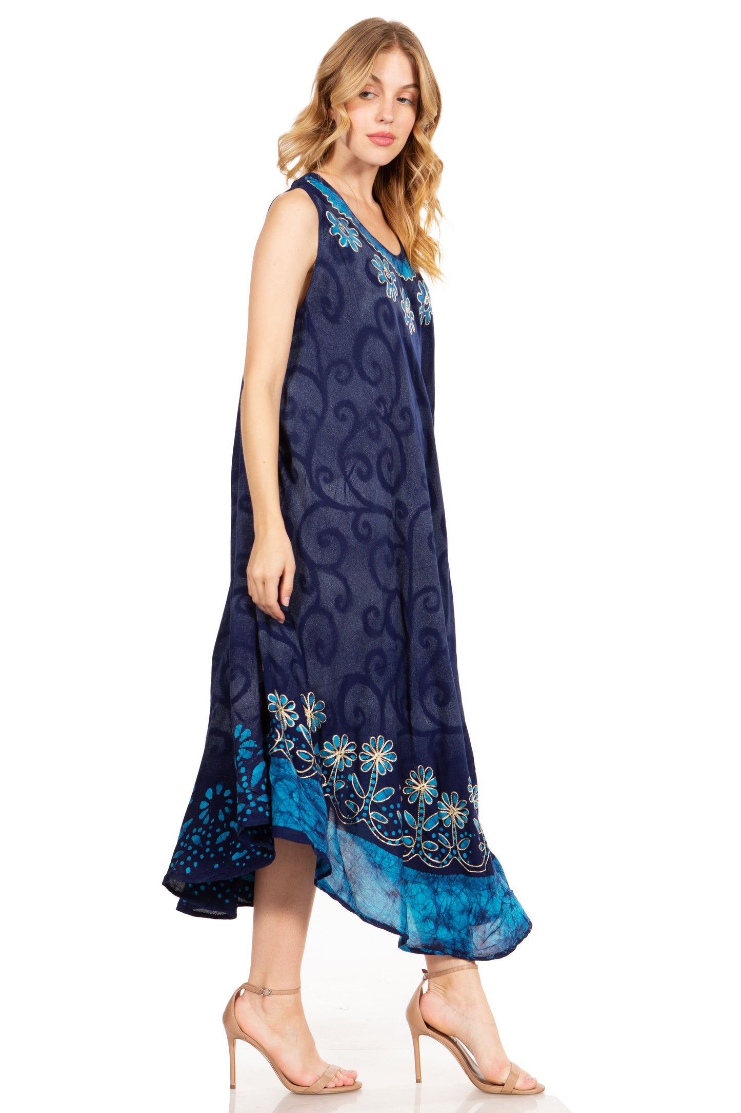 Sakkas Starlight Second Tie Dye Caftan Dress: Women's Beach Cover Up - Concordia Style Boutique