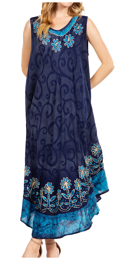 Sakkas Starlight Second Tie Dye Caftan Dress: Women's Beach Cover Up - Concordia Style Boutique