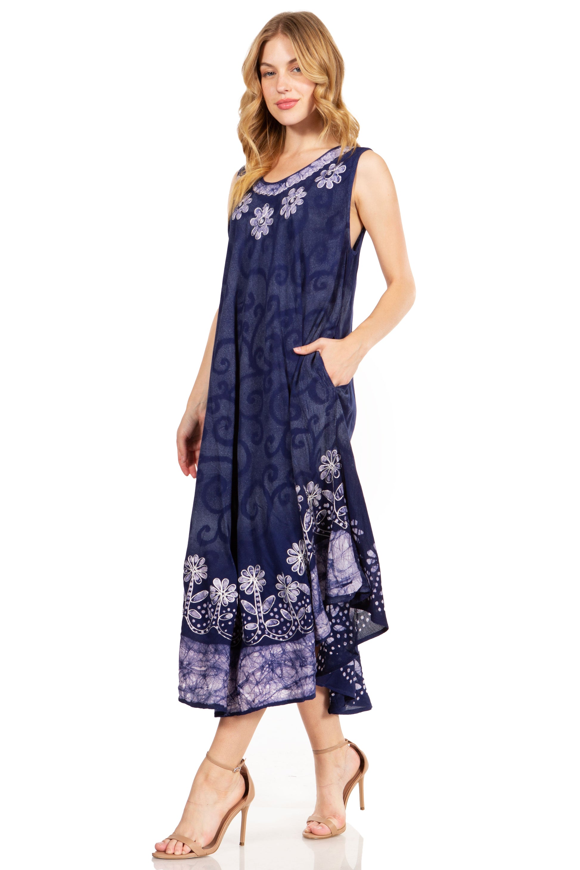 Sakkas Starlight Second Tie Dye Caftan Dress: Women's Beach Cover Up - Concordia Style Boutique