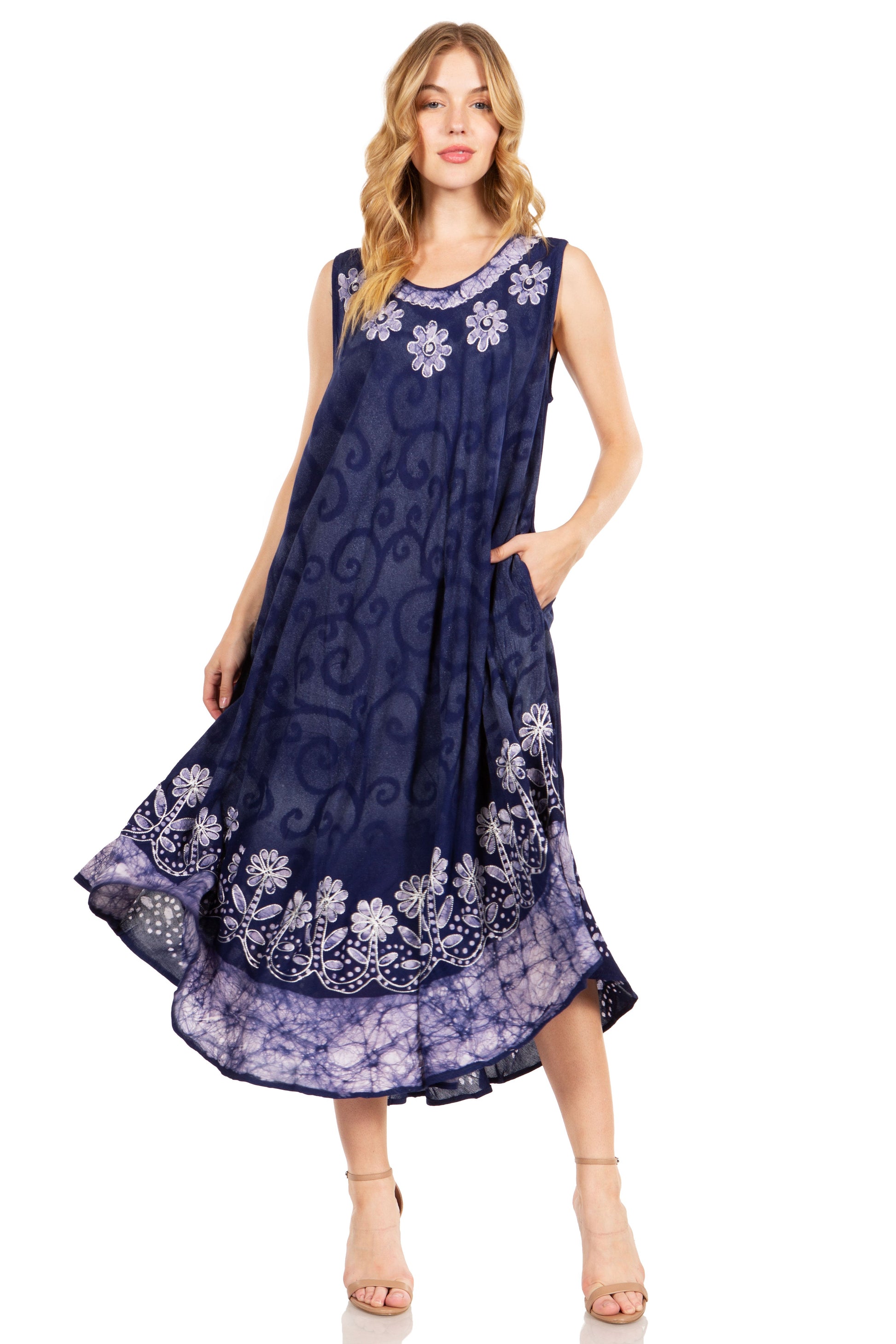 Sakkas Starlight Second Tie Dye Caftan Dress: Women's Beach Cover Up - Concordia Style Boutique