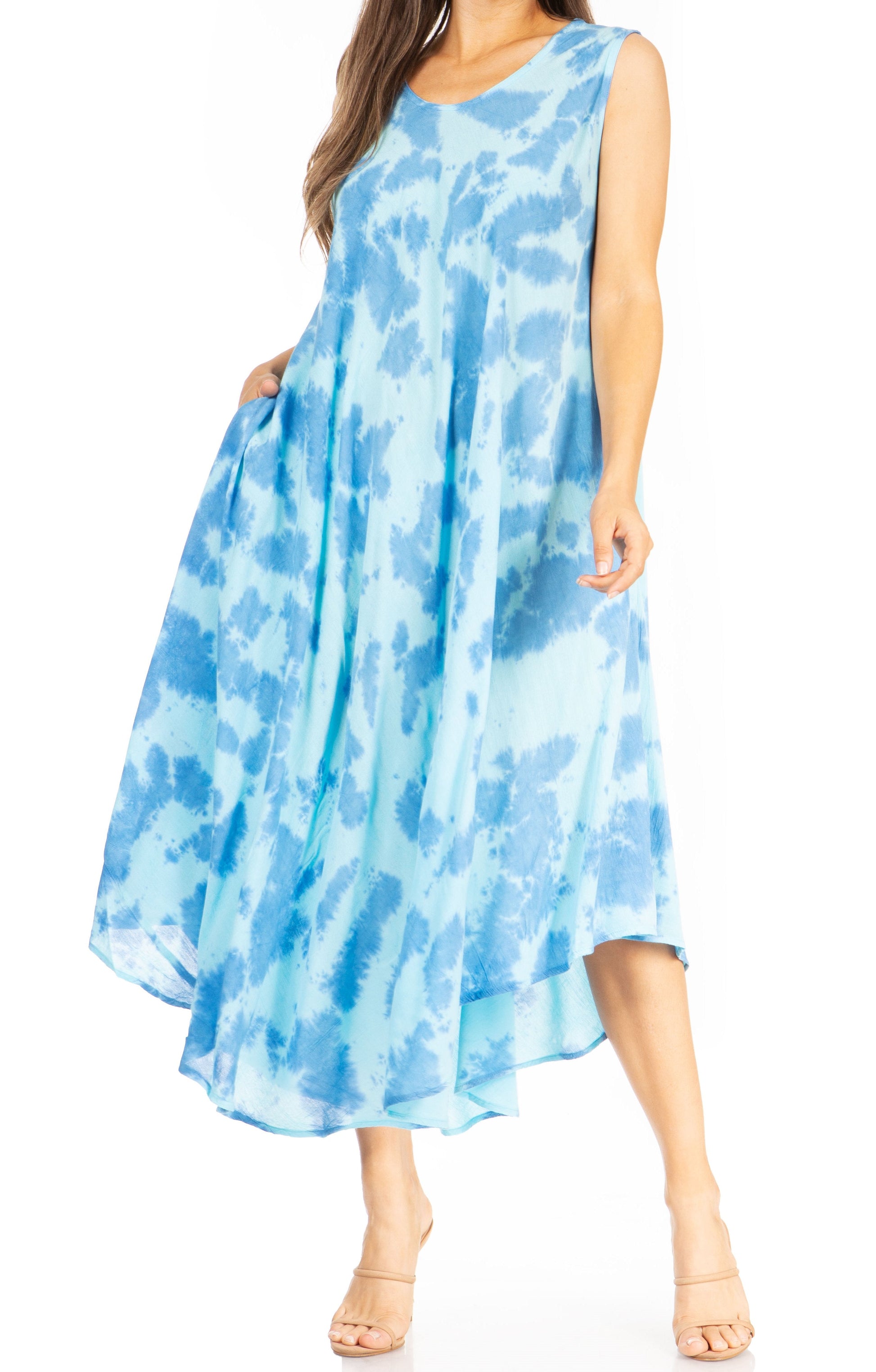 Sakkas Starlight Second Tie Dye Caftan Dress: Women's Beach Cover Up - Concordia Style Boutique