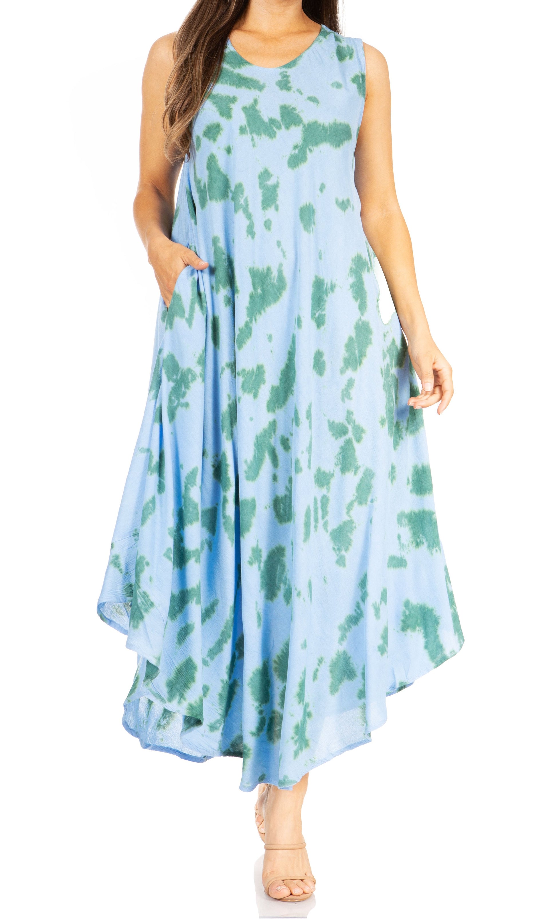 Sakkas Starlight Second Tie Dye Caftan Dress: Women's Beach Cover Up - Concordia Style Boutique