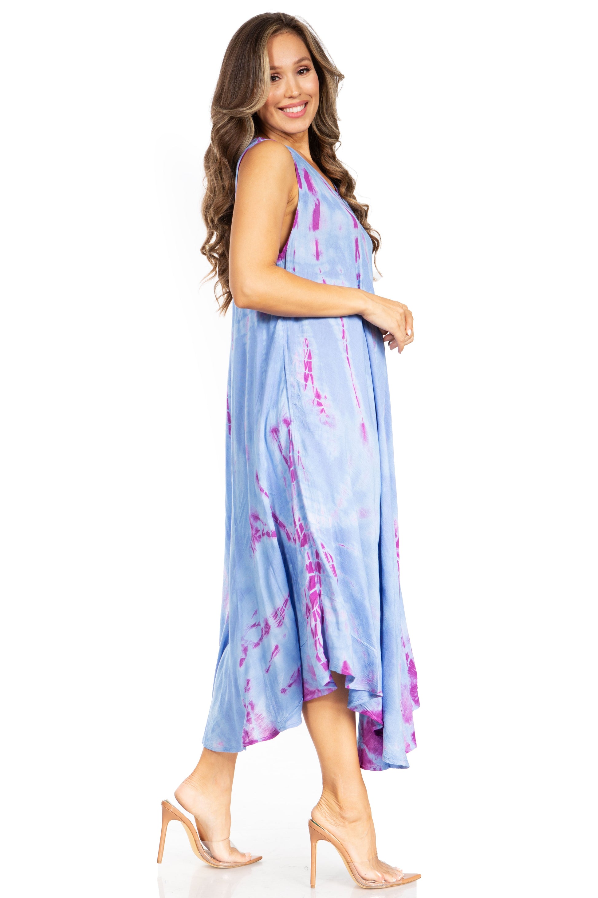 Sakkas Starlight Second Tie Dye Caftan Dress: Women's Beach Cover Up - Concordia Style Boutique