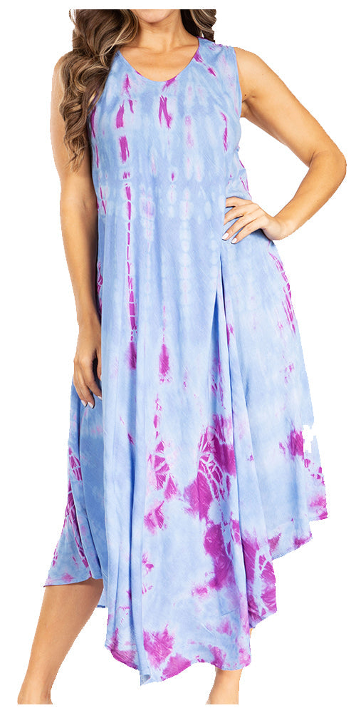 Sakkas Starlight Second Tie Dye Caftan Dress: Women's Beach Cover Up - Concordia Style Boutique