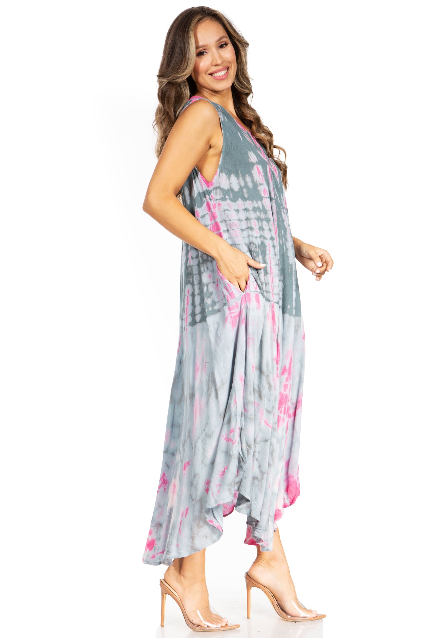 Sakkas Starlight Second Tie Dye Caftan Dress: Women's Beach Cover Up - Concordia Style Boutique