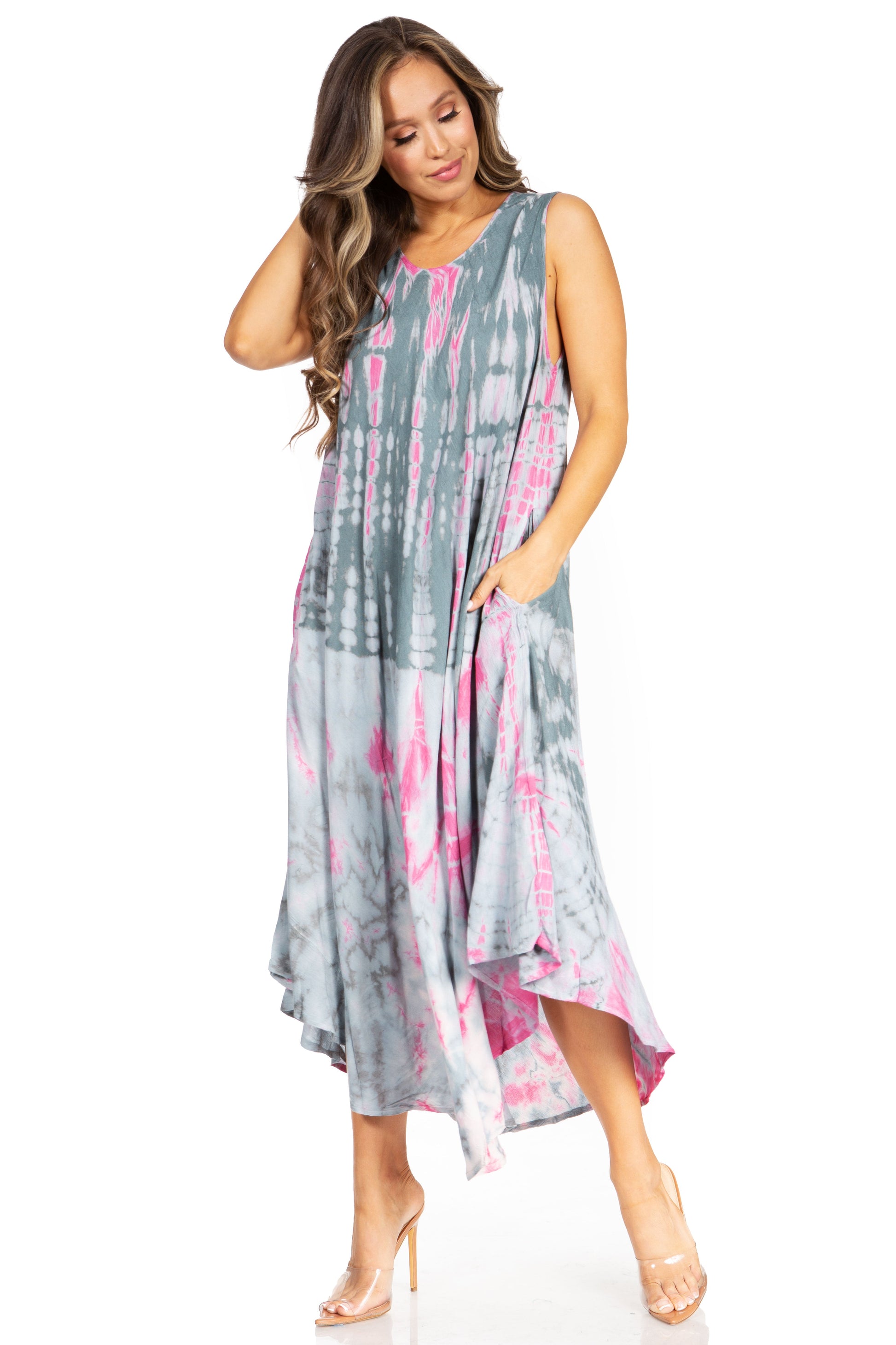 Sakkas Starlight Second Tie Dye Caftan Dress: Women's Beach Cover Up - Concordia Style Boutique