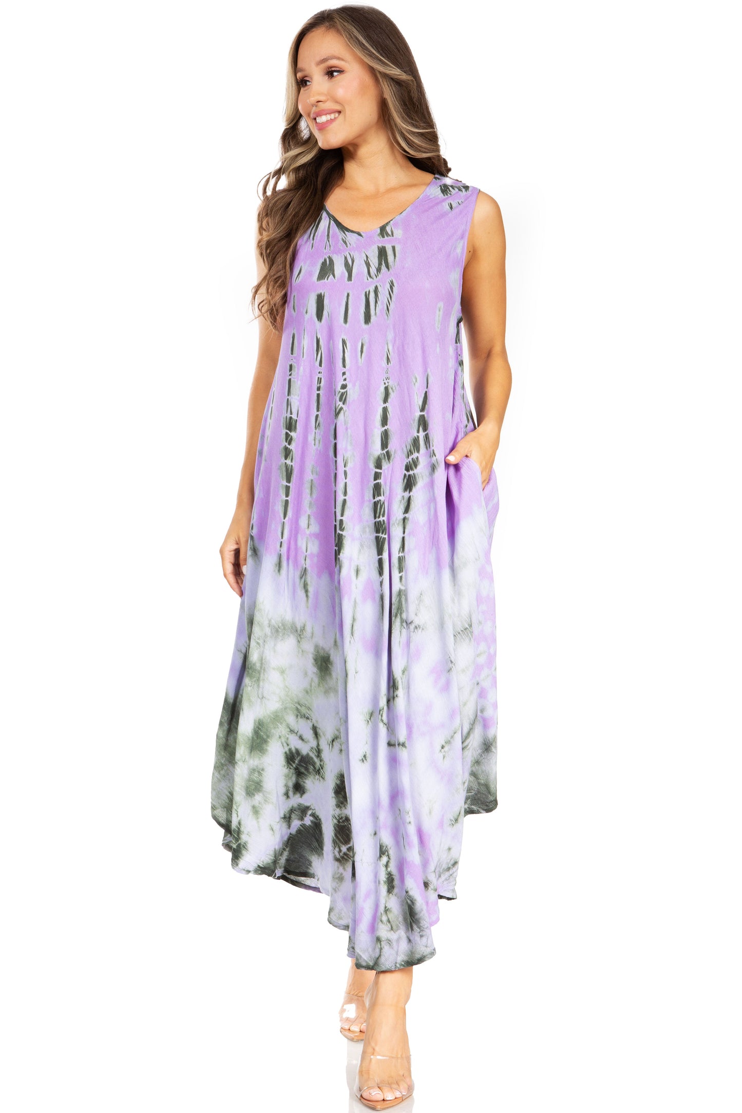 Sakkas Starlight Second Tie Dye Caftan Dress: Women's Beach Cover Up - Concordia Style Boutique