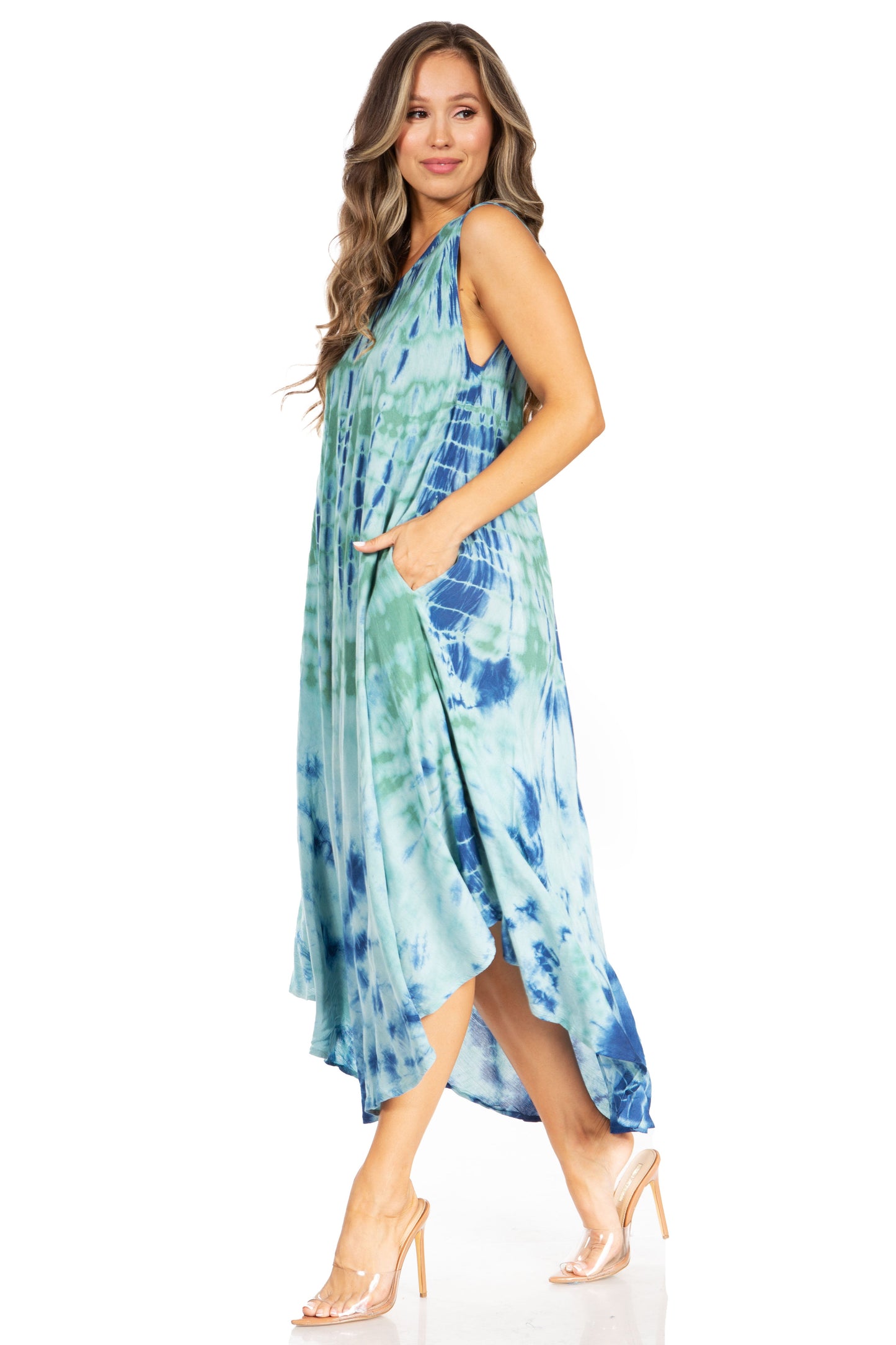 Sakkas Starlight Second Tie Dye Caftan Dress: Women's Beach Cover Up - Concordia Style Boutique
