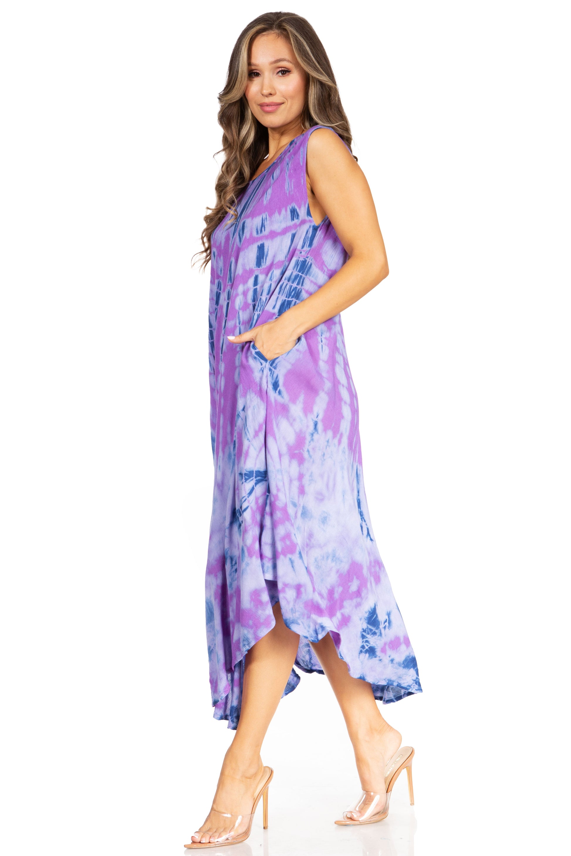 Sakkas Starlight Second Tie Dye Caftan Dress: Women's Beach Cover Up - Concordia Style Boutique