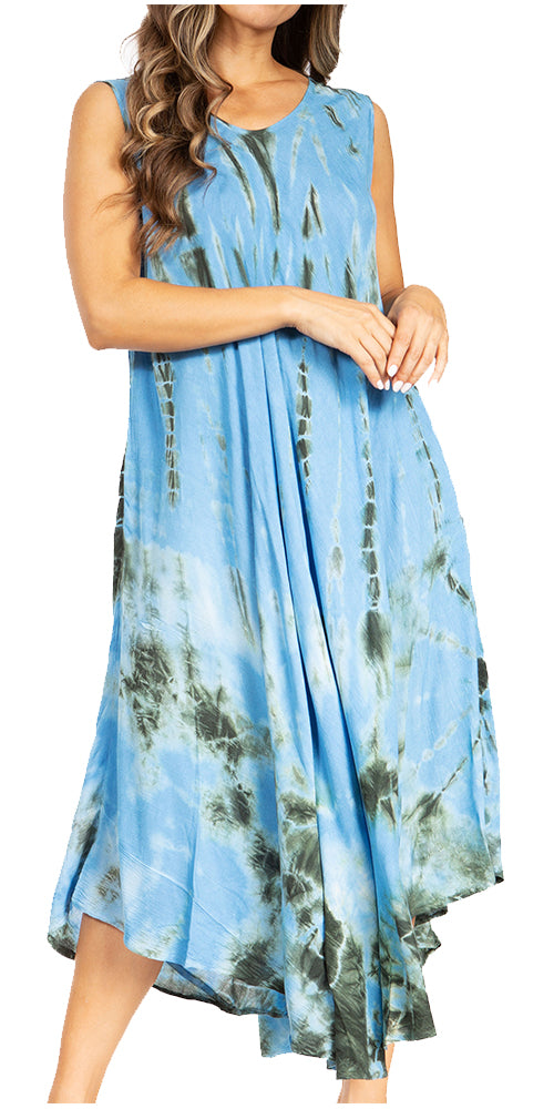 Sakkas Starlight Second Tie Dye Caftan Dress: Women's Beach Cover Up - Concordia Style Boutique