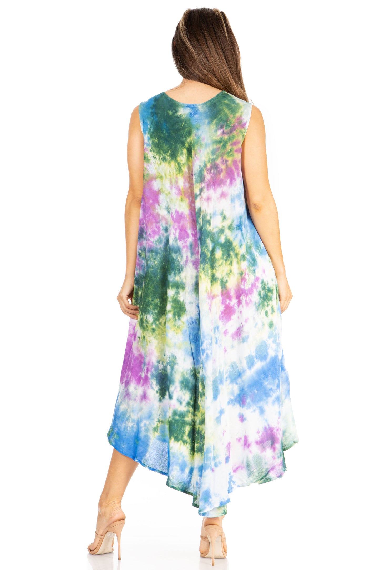 Sakkas Starlight Third Tie Dye Caftan Dress: Women's Beach Cover Up - Concordia Style Boutique