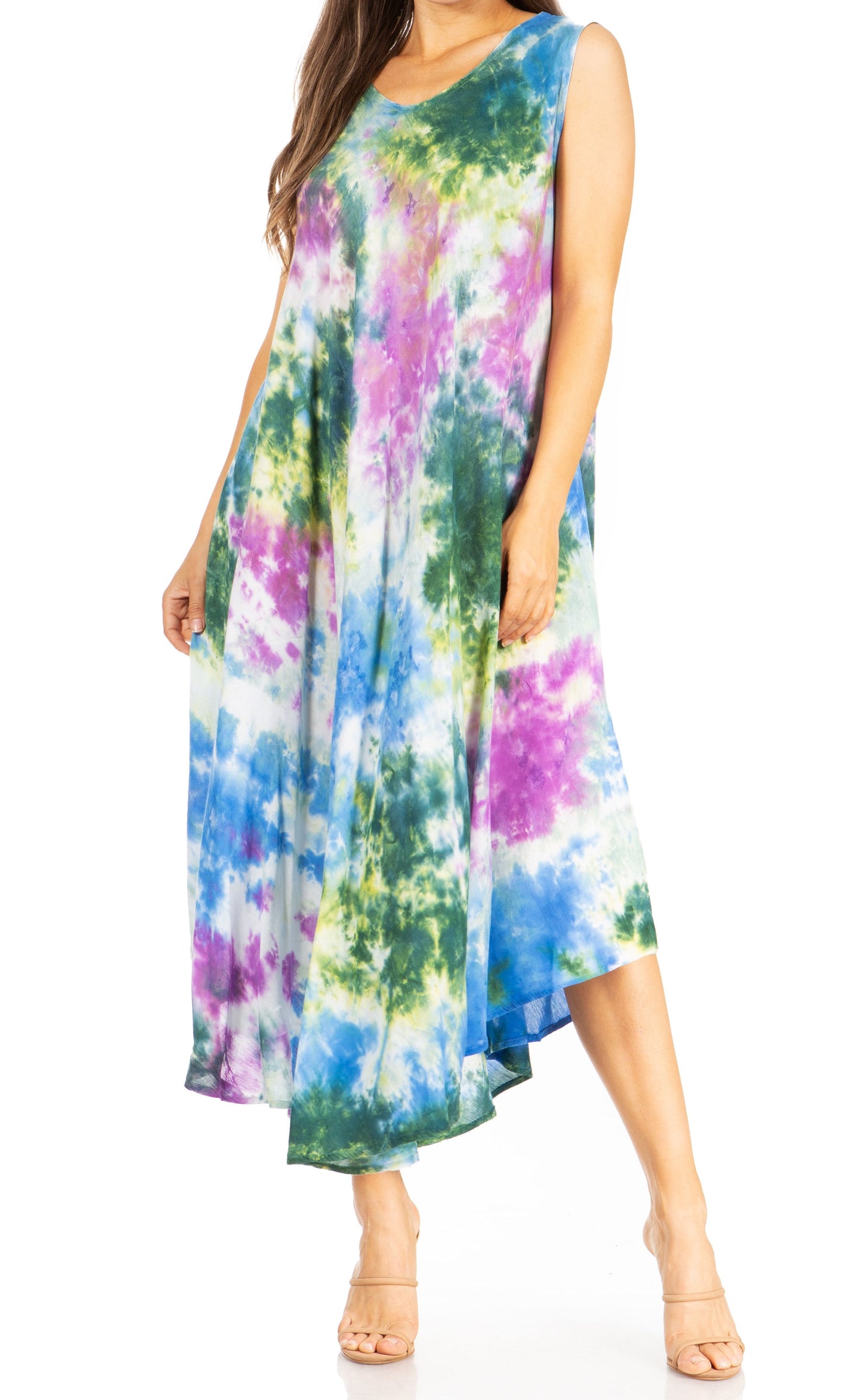 Sakkas Starlight Third Tie Dye Caftan Dress: Women's Beach Cover Up - Concordia Style Boutique