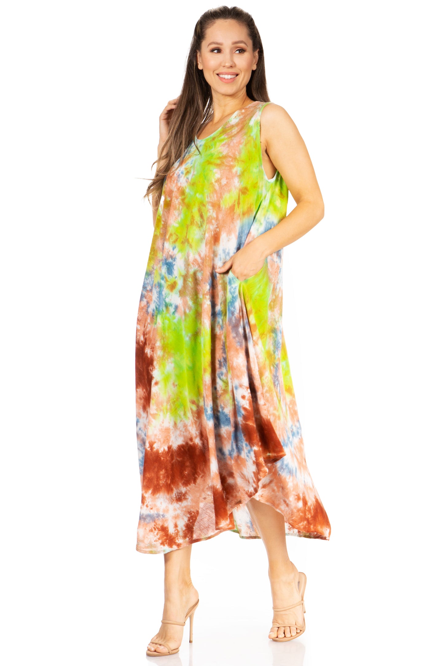 Sakkas Starlight Third Tie Dye Caftan Dress: Women's Beach Cover Up - Concordia Style Boutique