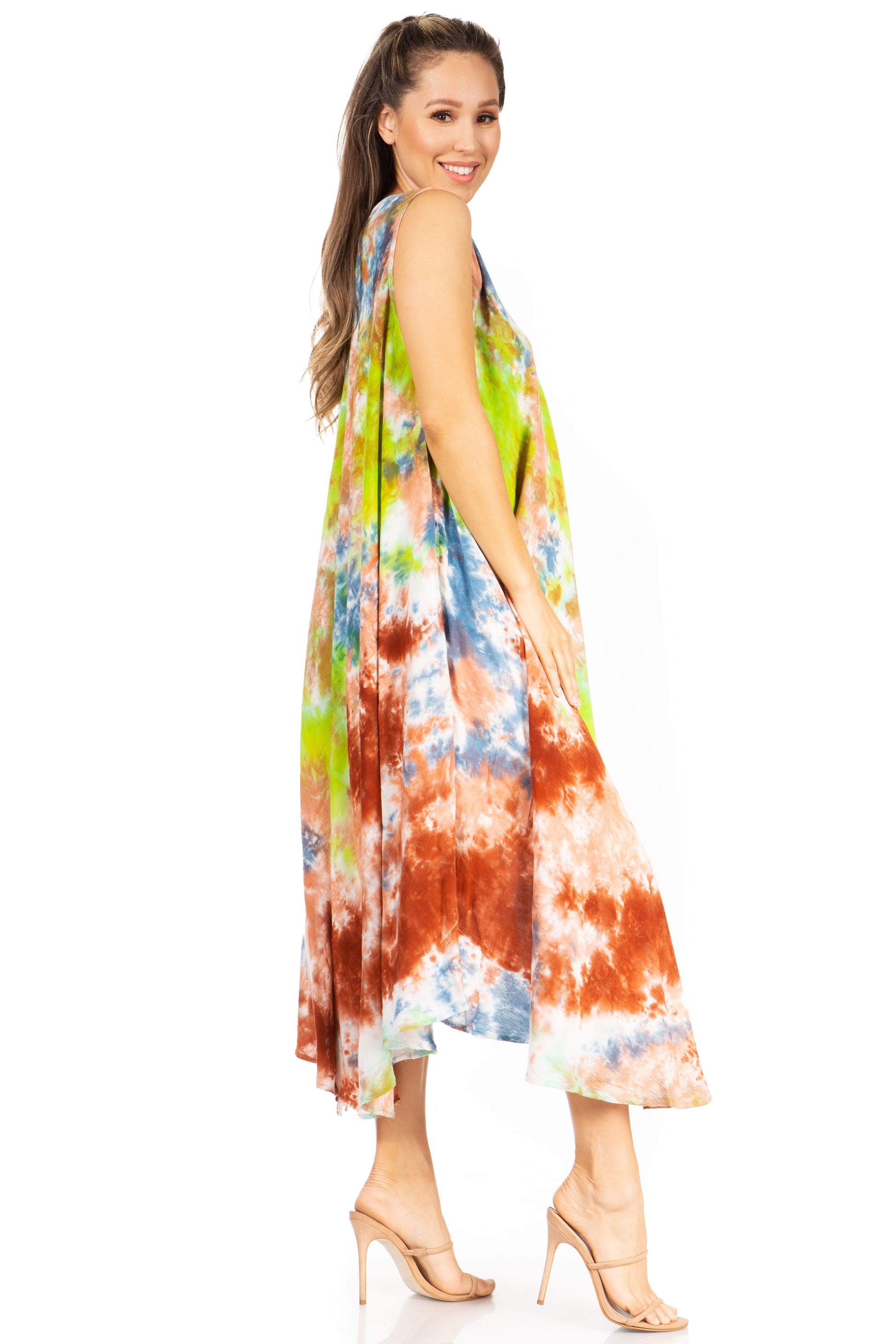 Sakkas Starlight Third Tie Dye Caftan Dress: Women's Beach Cover Up - Concordia Style Boutique