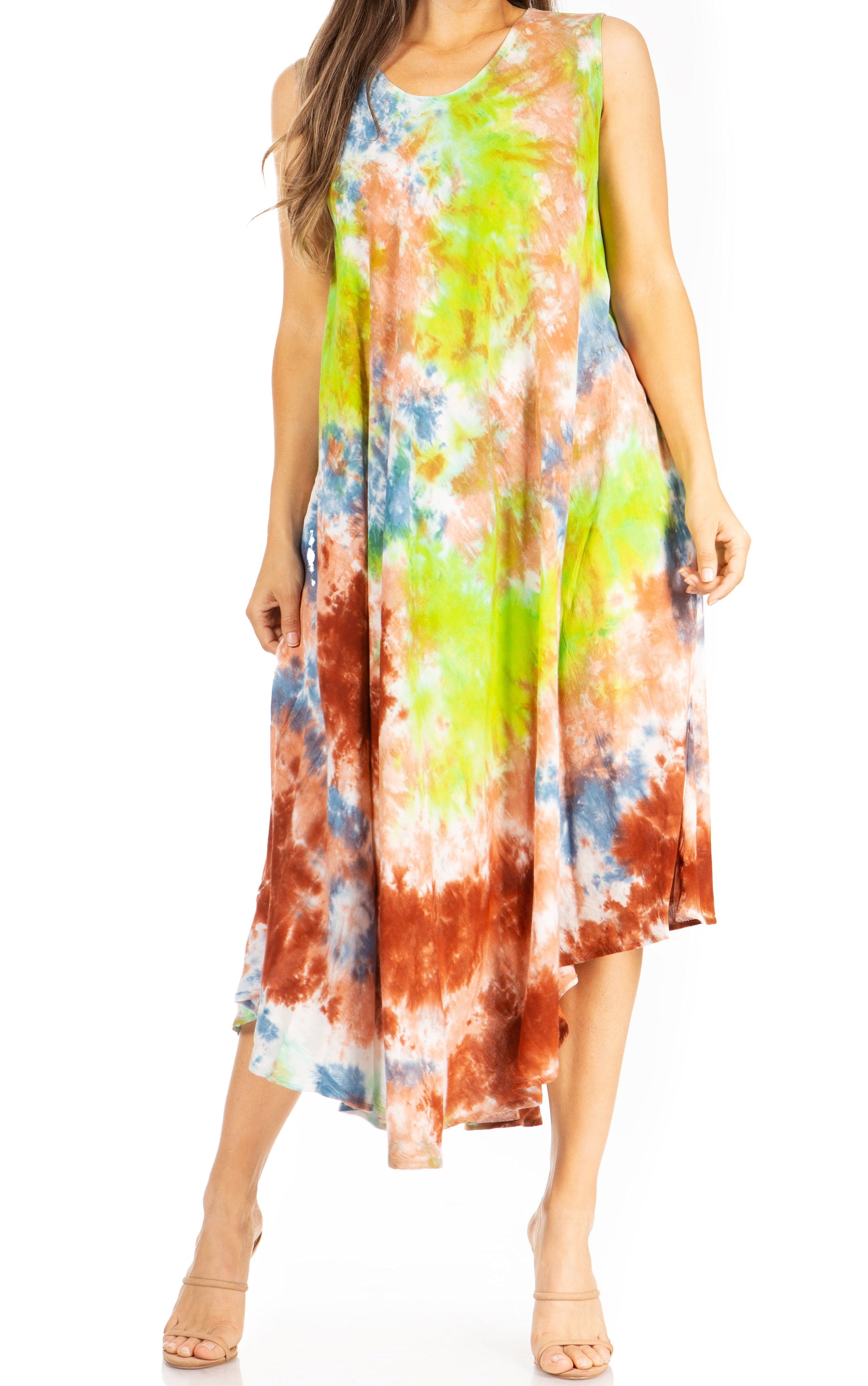 Sakkas Starlight Third Tie Dye Caftan Dress: Women's Beach Cover Up - Concordia Style Boutique