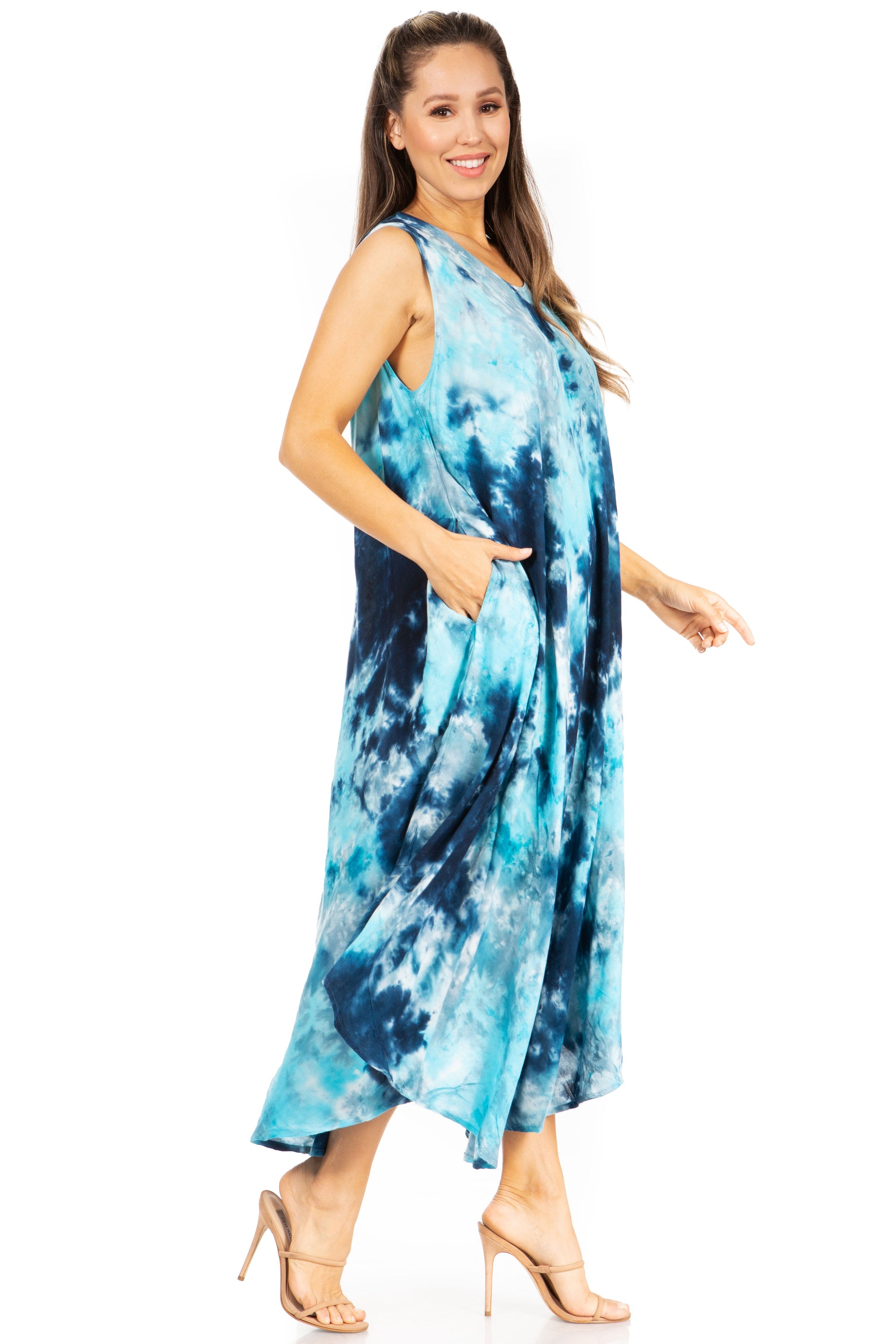 Sakkas Starlight Third Tie Dye Caftan Dress: Women's Beach Cover Up - Concordia Style Boutique