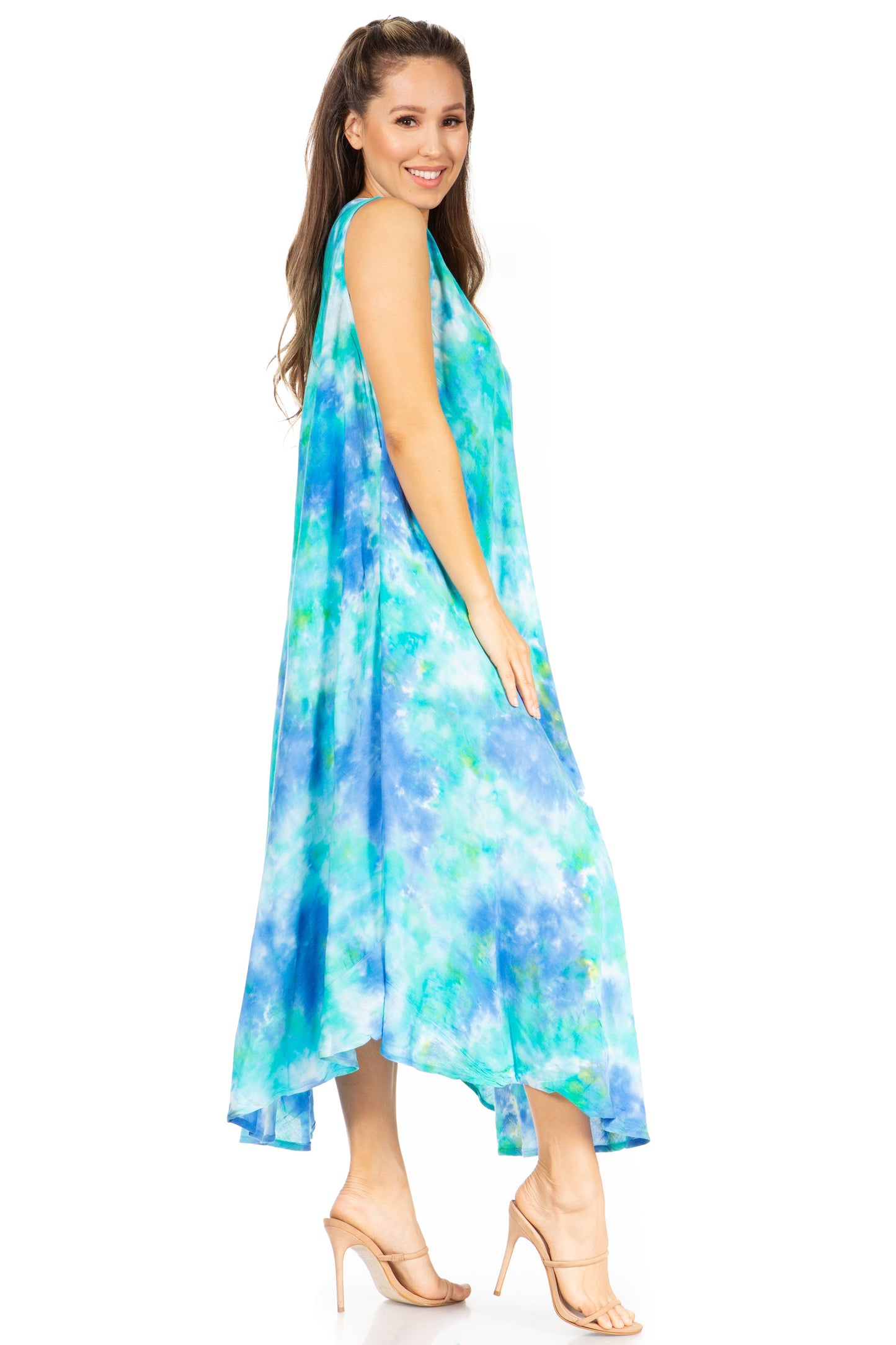 Sakkas Starlight Third Tie Dye Caftan Dress: Women's Beach Cover Up - Concordia Style Boutique