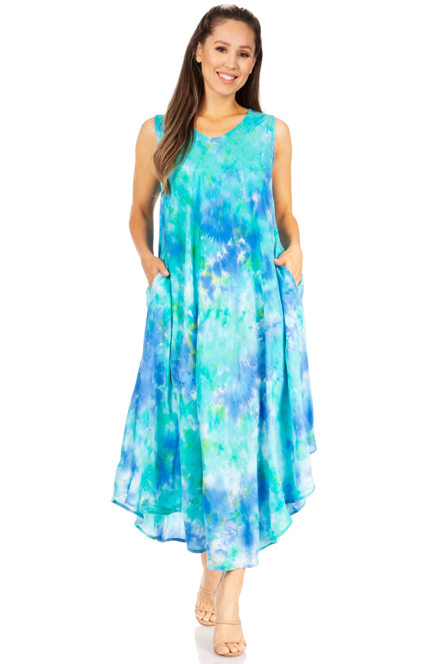 Sakkas Starlight Third Tie Dye Caftan Dress: Women's Beach Cover Up - Concordia Style Boutique