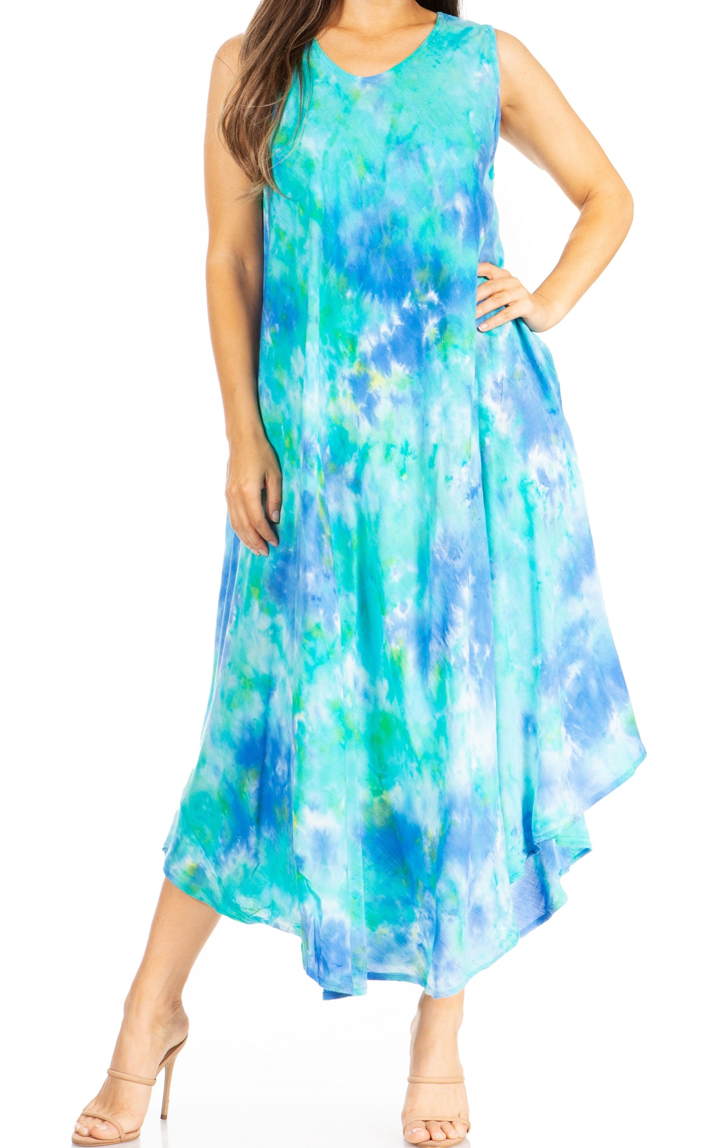 Sakkas Starlight Third Tie Dye Caftan Dress: Women's Beach Cover Up - Concordia Style Boutique