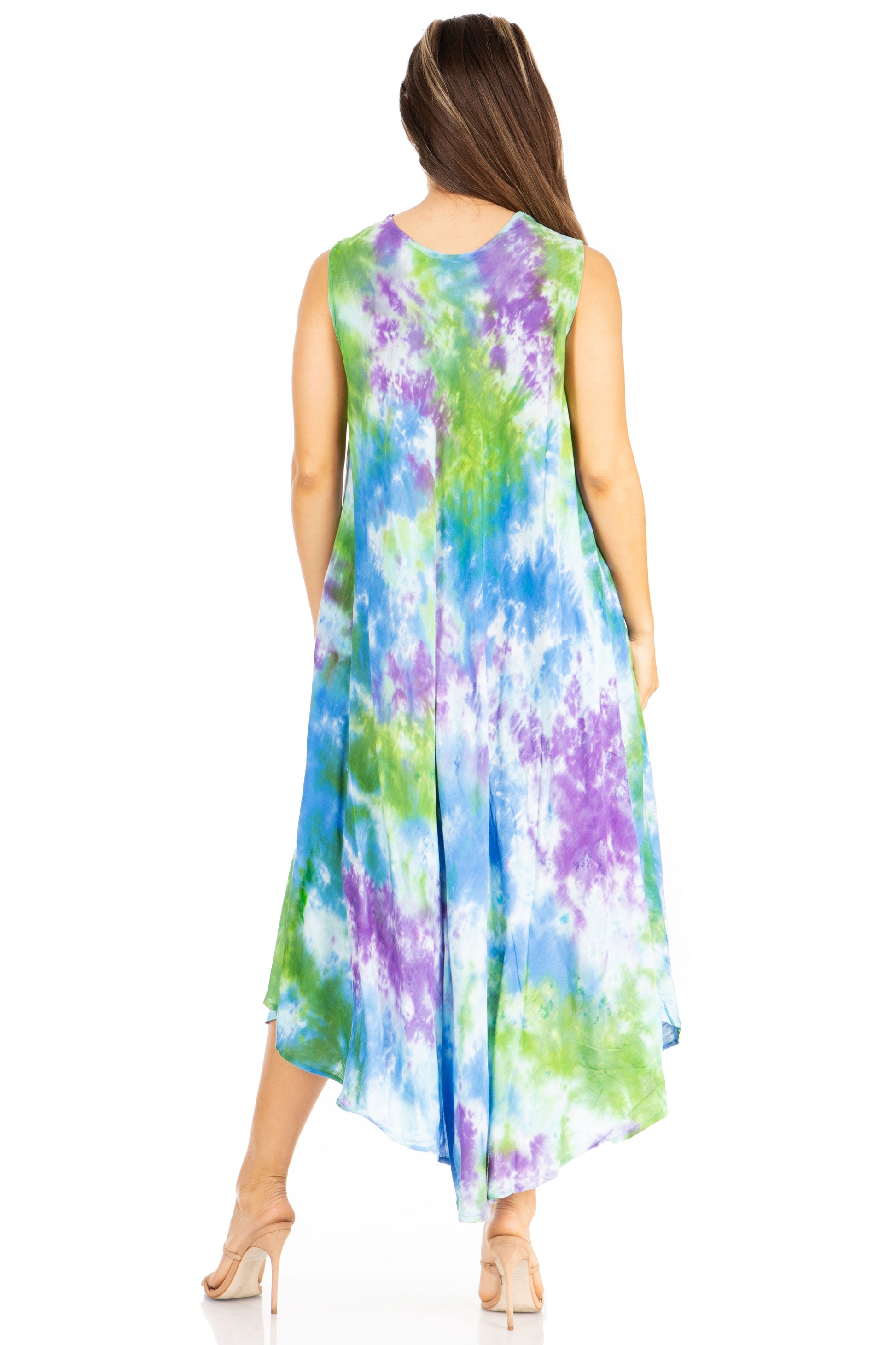 Sakkas Starlight Third Tie Dye Caftan Dress: Women's Beach Cover Up - Concordia Style Boutique
