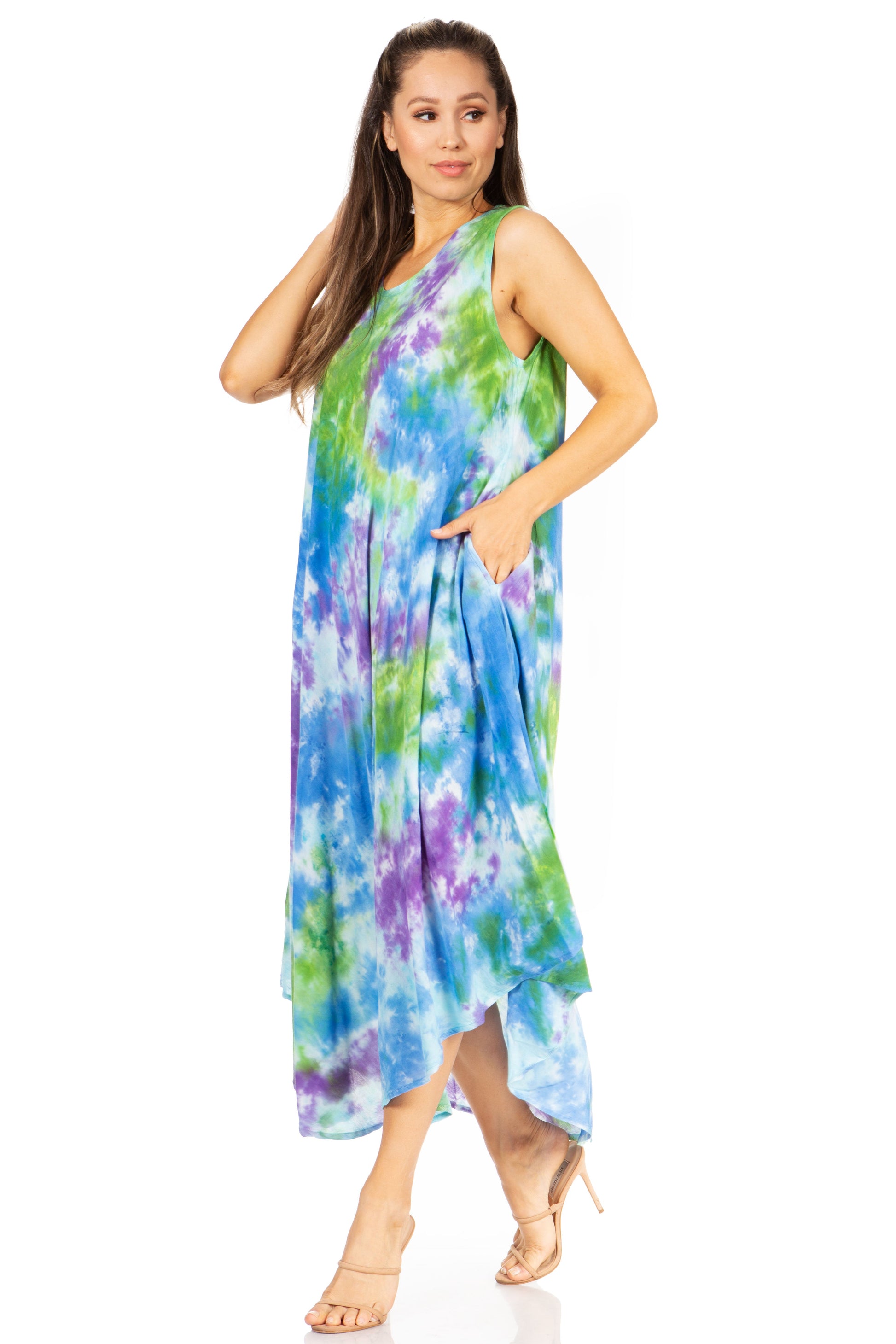 Sakkas Starlight Third Tie Dye Caftan Dress: Women's Beach Cover Up - Concordia Style Boutique