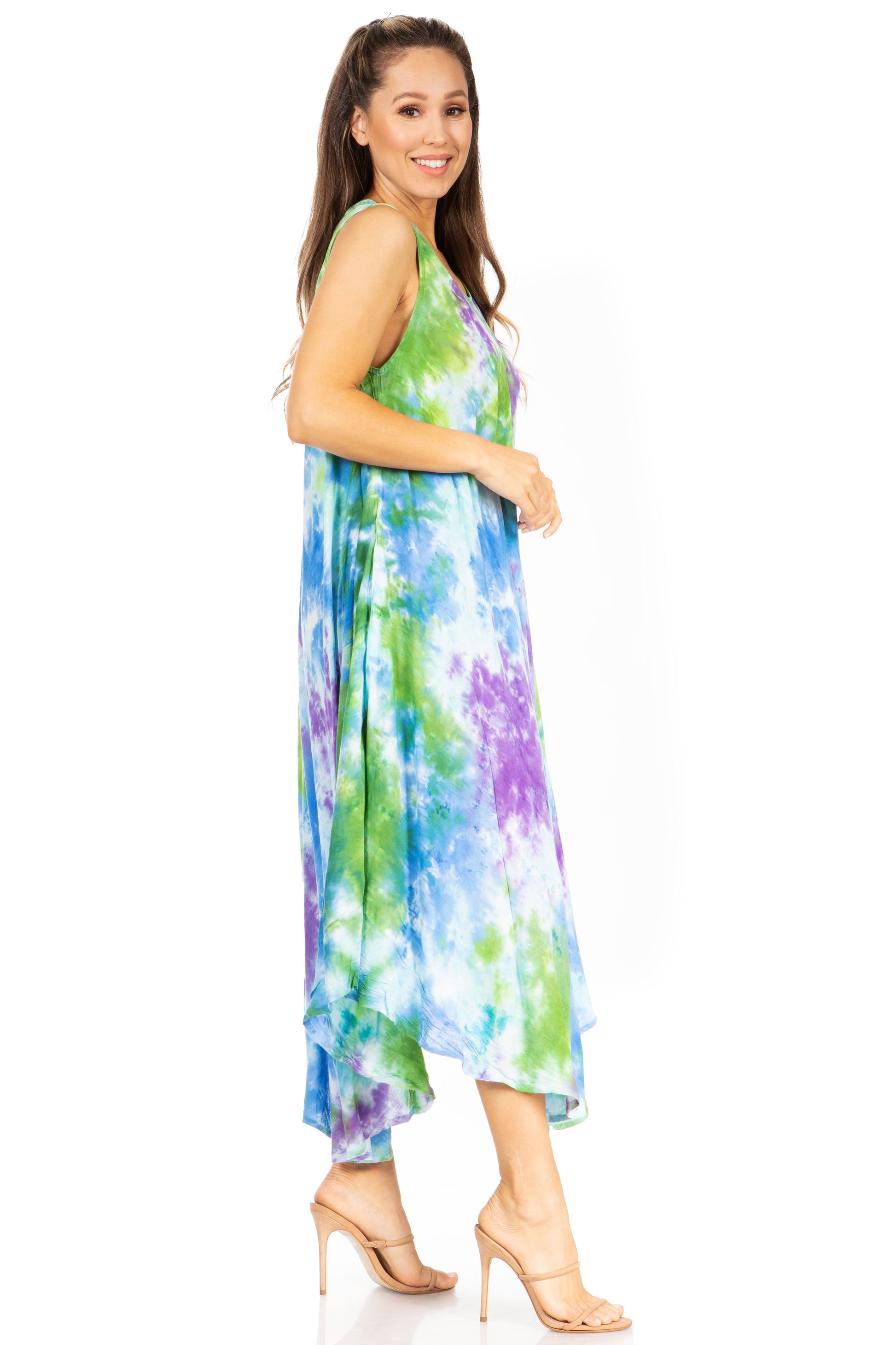 Sakkas Starlight Third Tie Dye Caftan Dress: Women's Beach Cover Up - Concordia Style Boutique