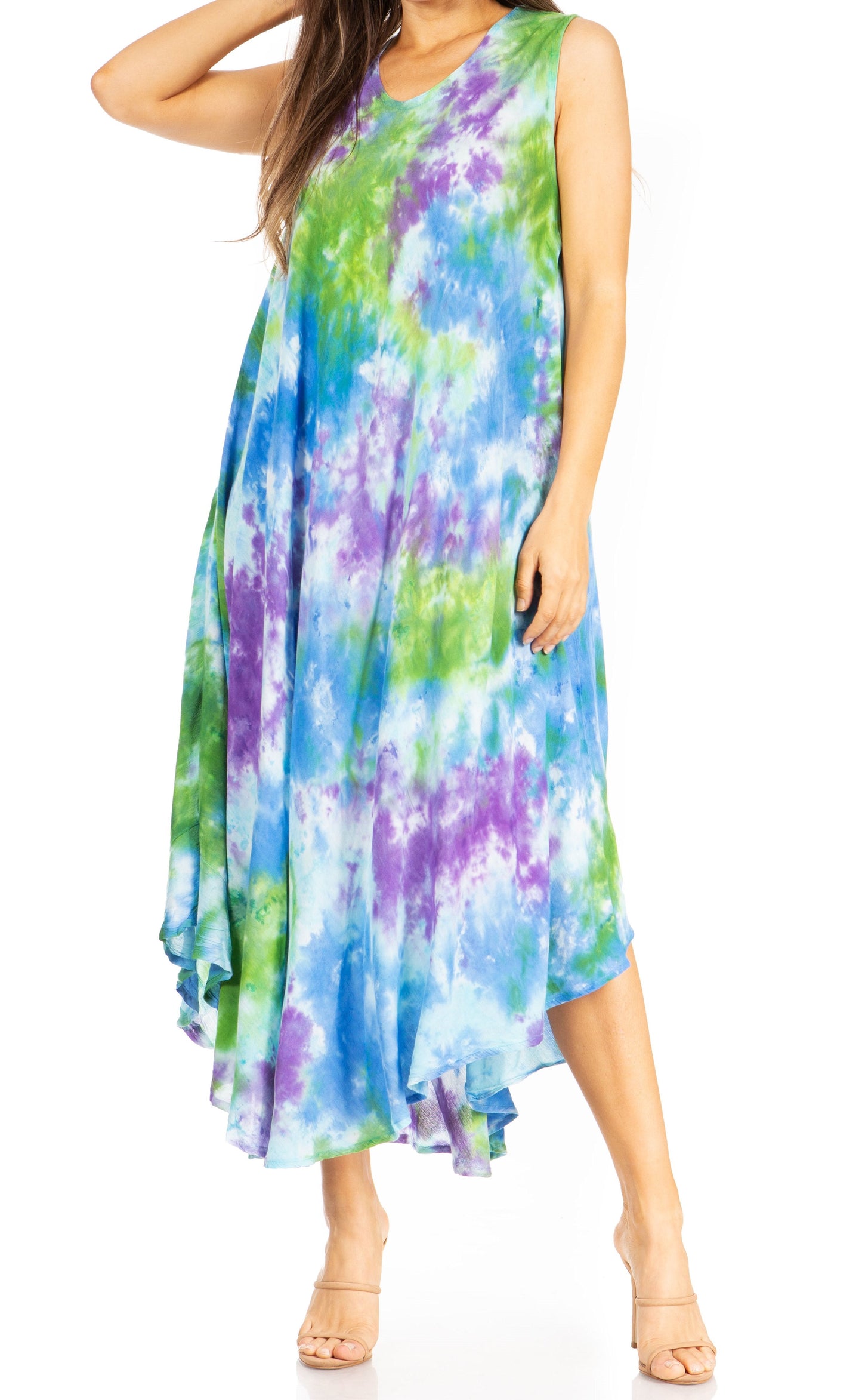 Sakkas Starlight Third Tie Dye Caftan Dress: Women's Beach Cover Up - Concordia Style Boutique