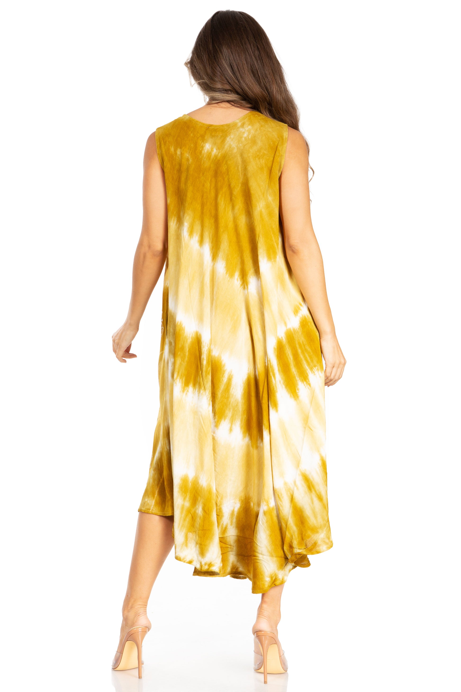 Sakkas Starlight Third Tie Dye Caftan Dress: Women's Beach Cover Up - Concordia Style Boutique