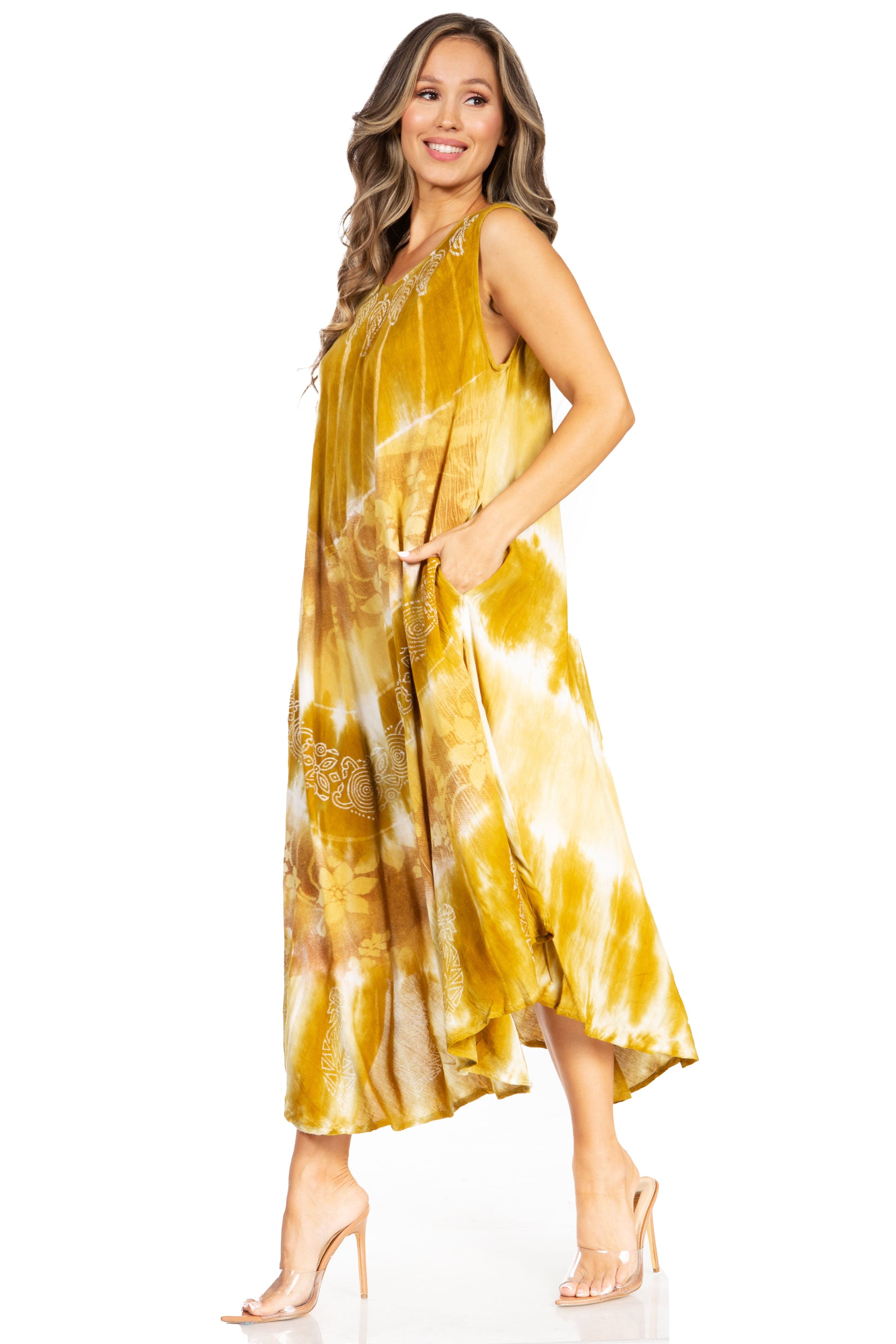 Sakkas Starlight Third Tie Dye Caftan Dress: Women's Beach Cover Up - Concordia Style Boutique