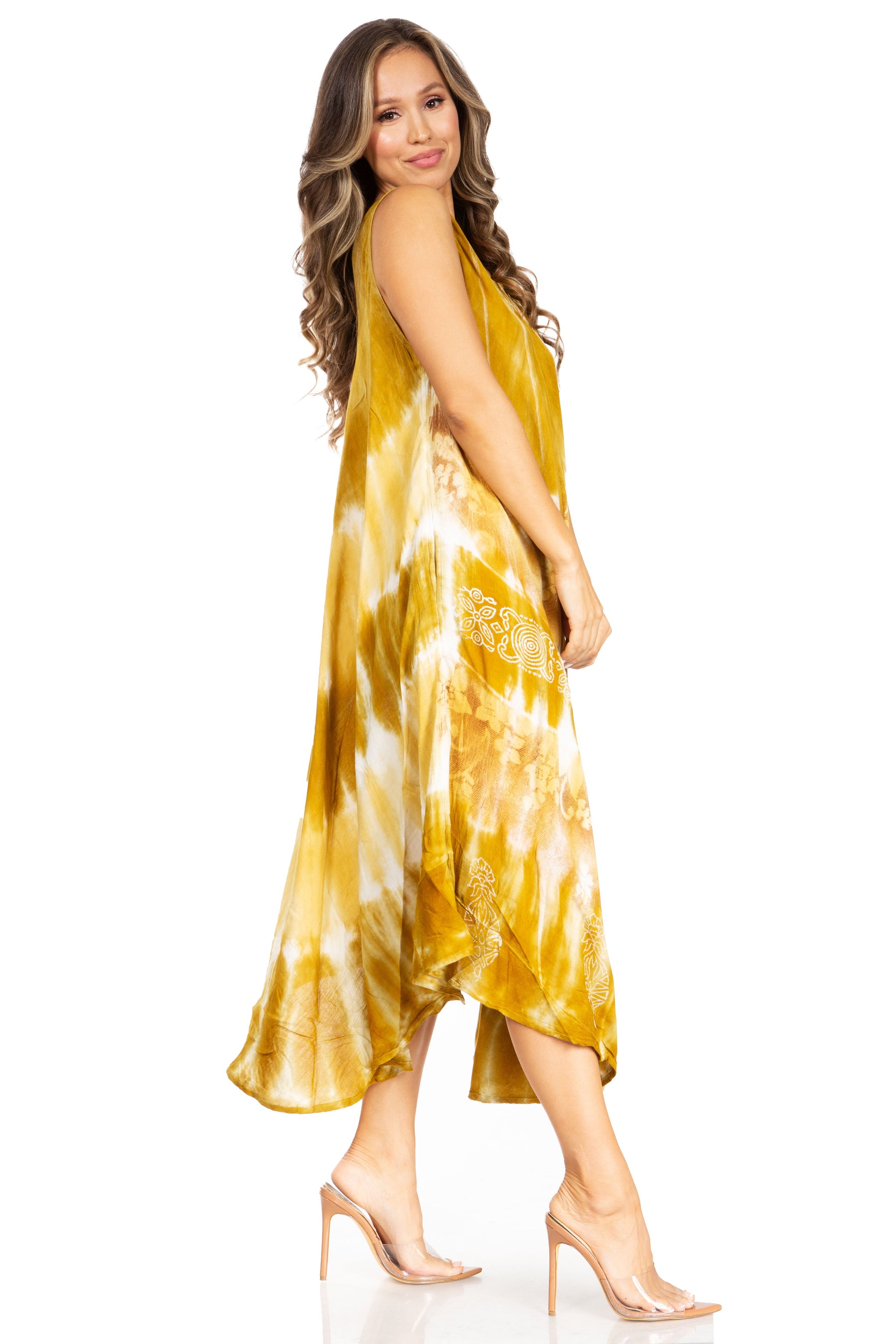 Sakkas Starlight Third Tie Dye Caftan Dress: Women's Beach Cover Up - Concordia Style Boutique