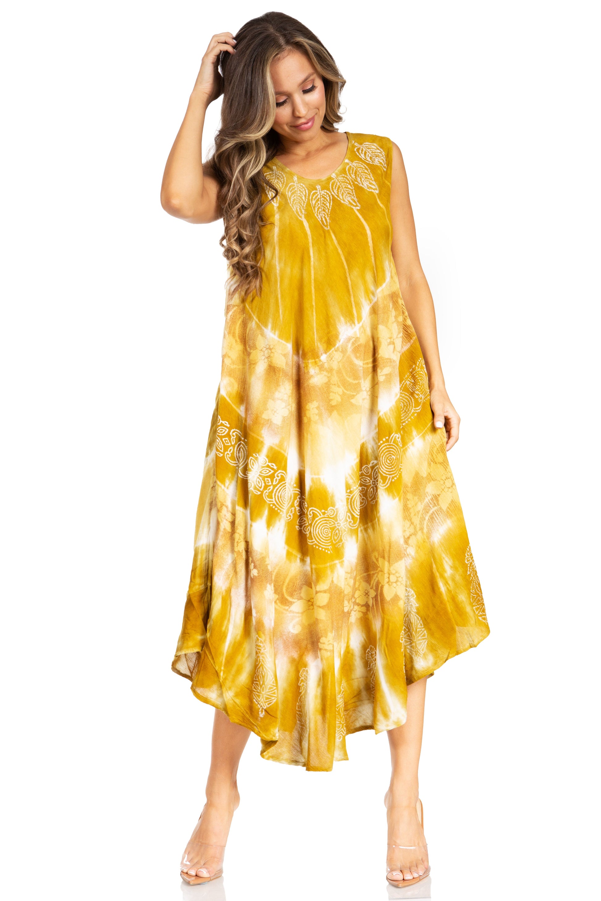 Sakkas Starlight Third Tie Dye Caftan Dress: Women's Beach Cover Up - Concordia Style Boutique