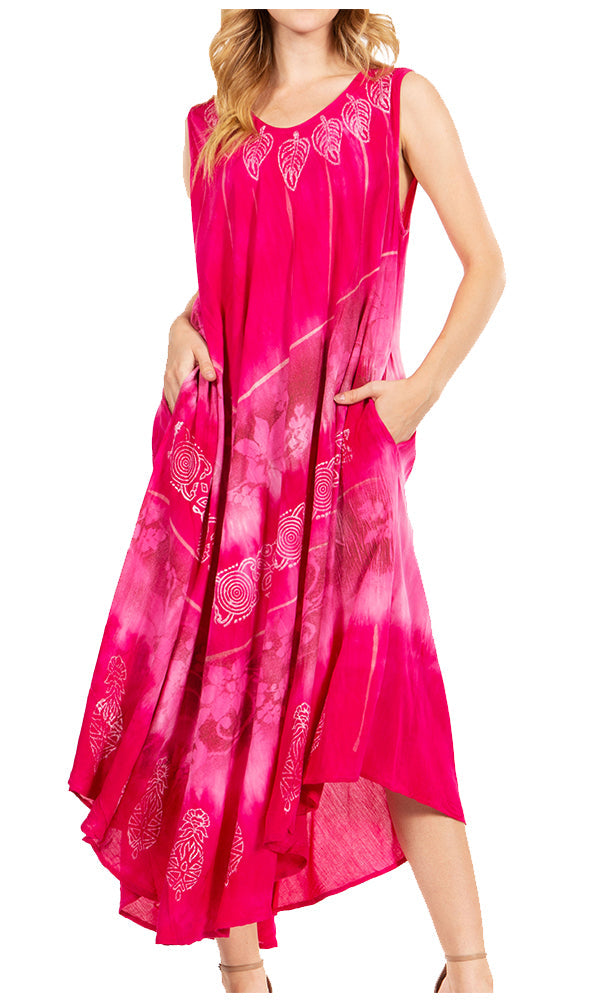 Sakkas Starlight Third Tie Dye Caftan Dress: Women's Beach Cover Up - Concordia Style Boutique