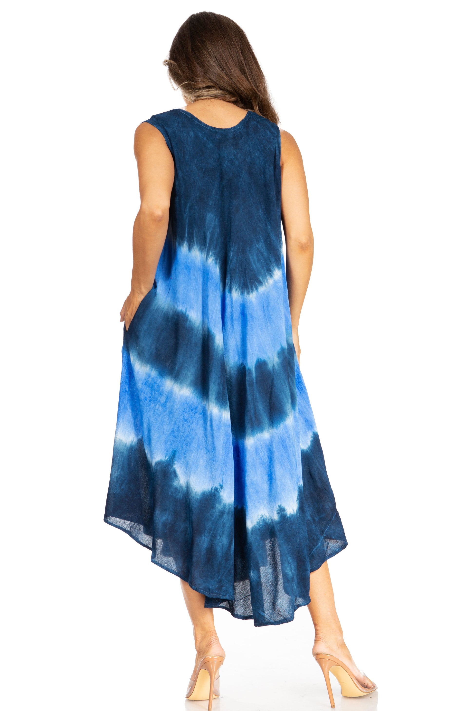 Sakkas Starlight Third Tie Dye Caftan Dress: Women's Beach Cover Up - Concordia Style Boutique