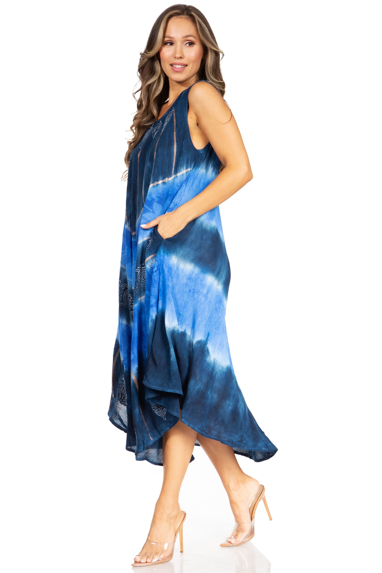 Sakkas Starlight Third Tie Dye Caftan Dress: Women's Beach Cover Up - Concordia Style Boutique