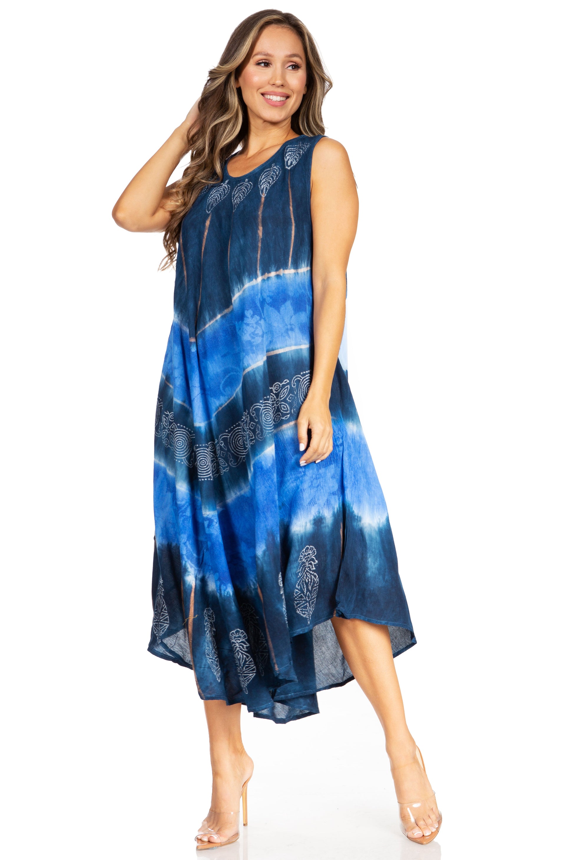Sakkas Starlight Third Tie Dye Caftan Dress: Women's Beach Cover Up - Concordia Style Boutique