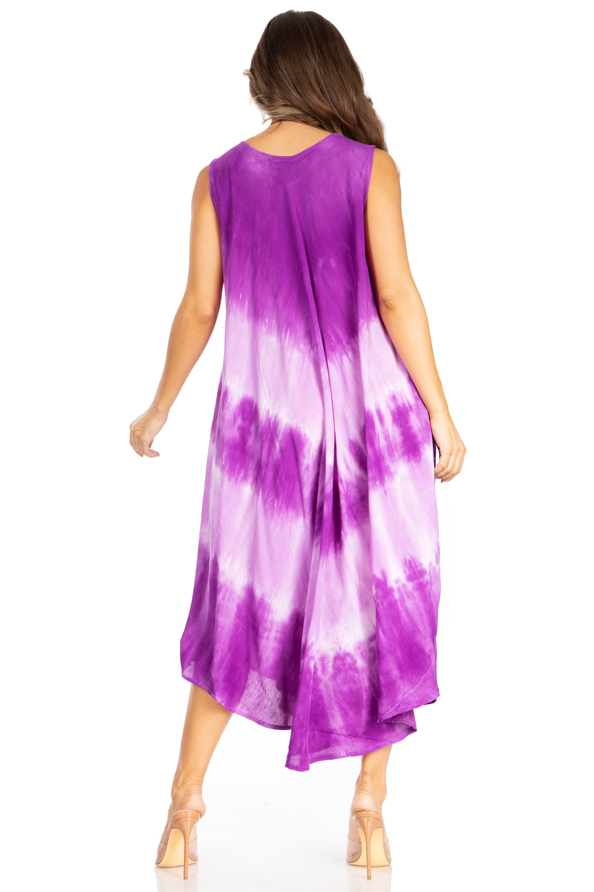 Sakkas Starlight Third Tie Dye Caftan Dress: Women's Beach Cover Up - Concordia Style Boutique