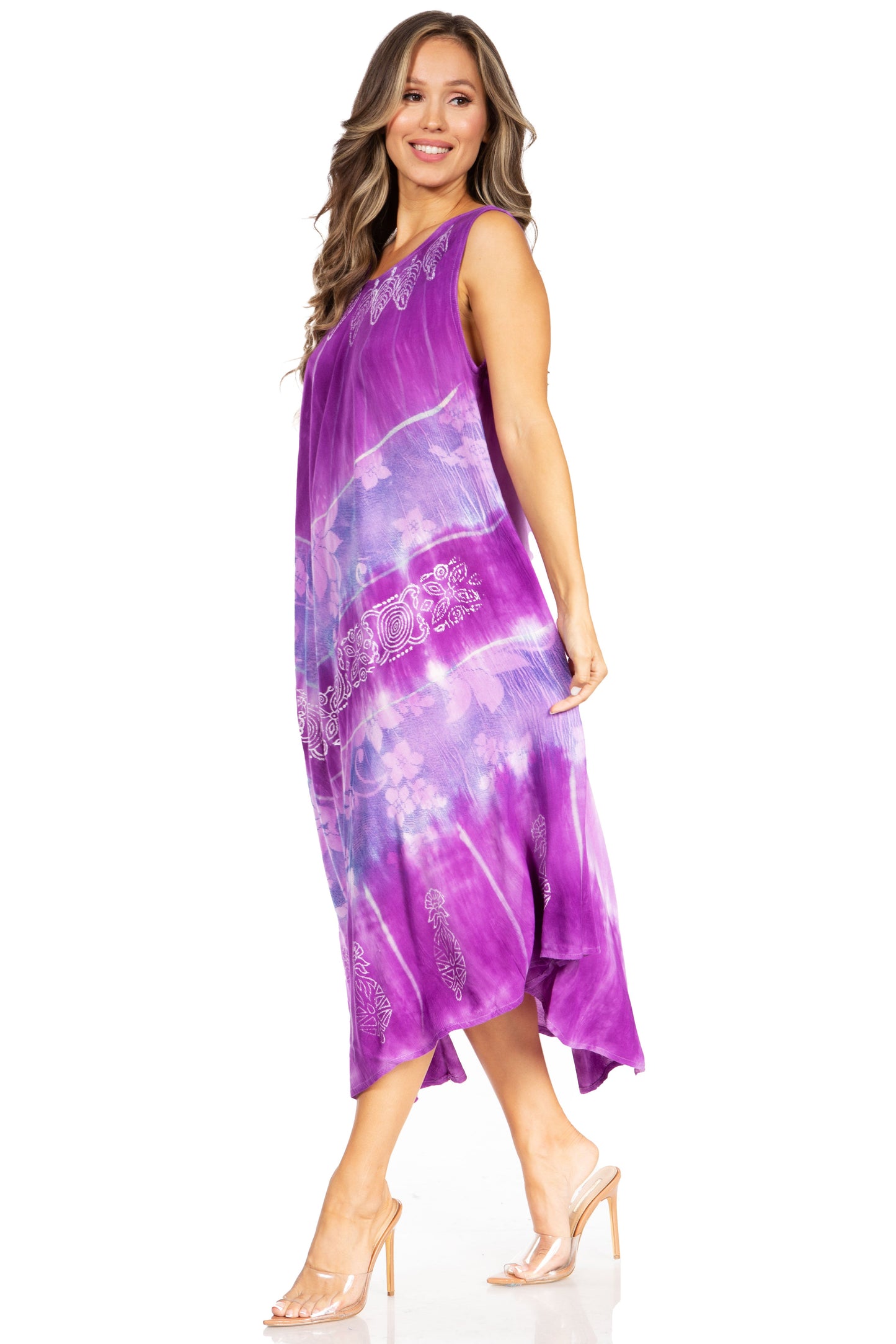 Sakkas Starlight Third Tie Dye Caftan Dress: Women's Beach Cover Up - Concordia Style Boutique