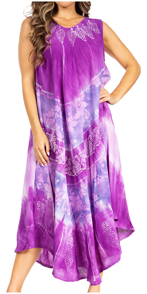 Sakkas Starlight Third Tie Dye Caftan Dress: Women's Beach Cover Up - Concordia Style Boutique