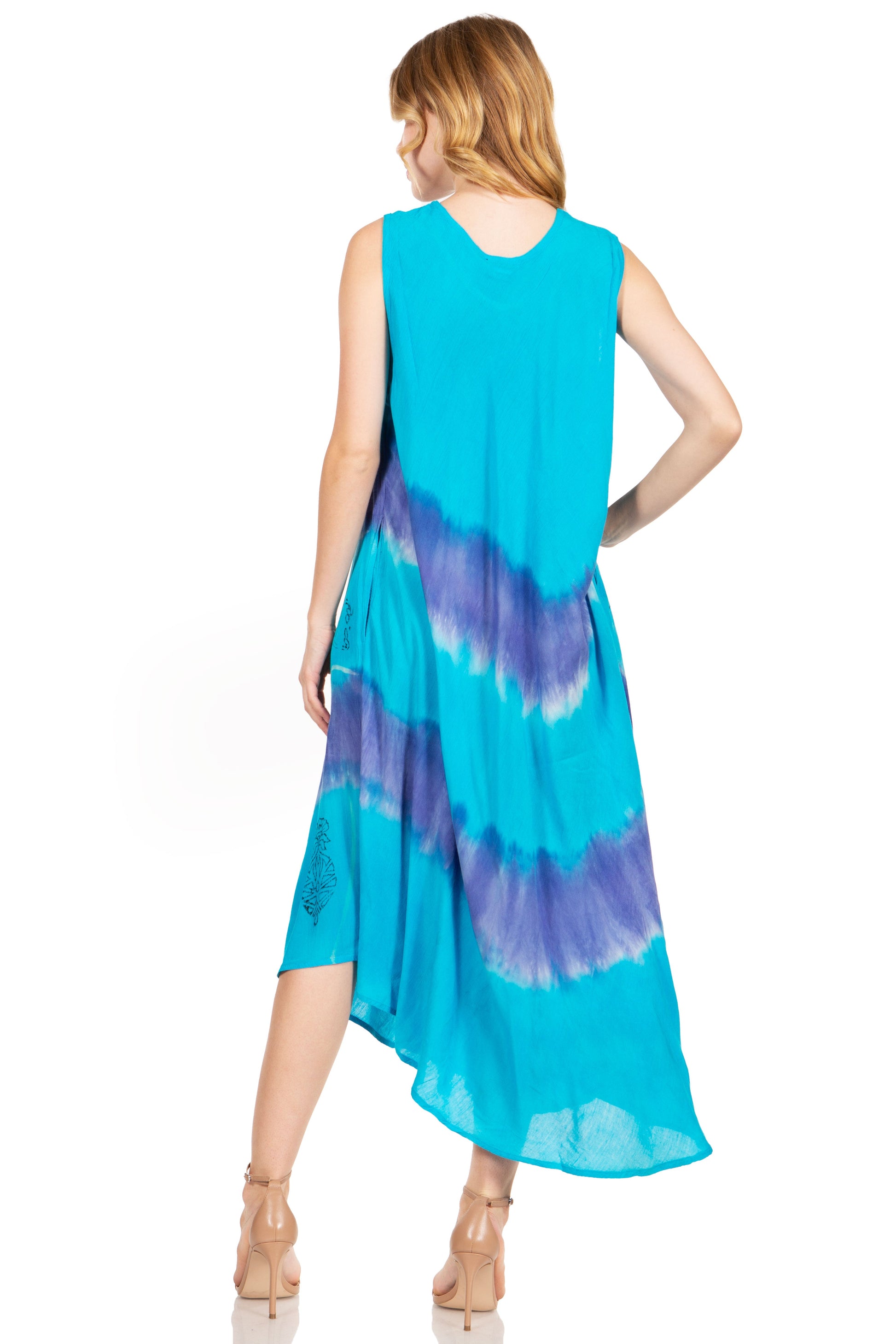 Sakkas Starlight Third Tie Dye Caftan Dress: Women's Beach Cover Up - Concordia Style Boutique