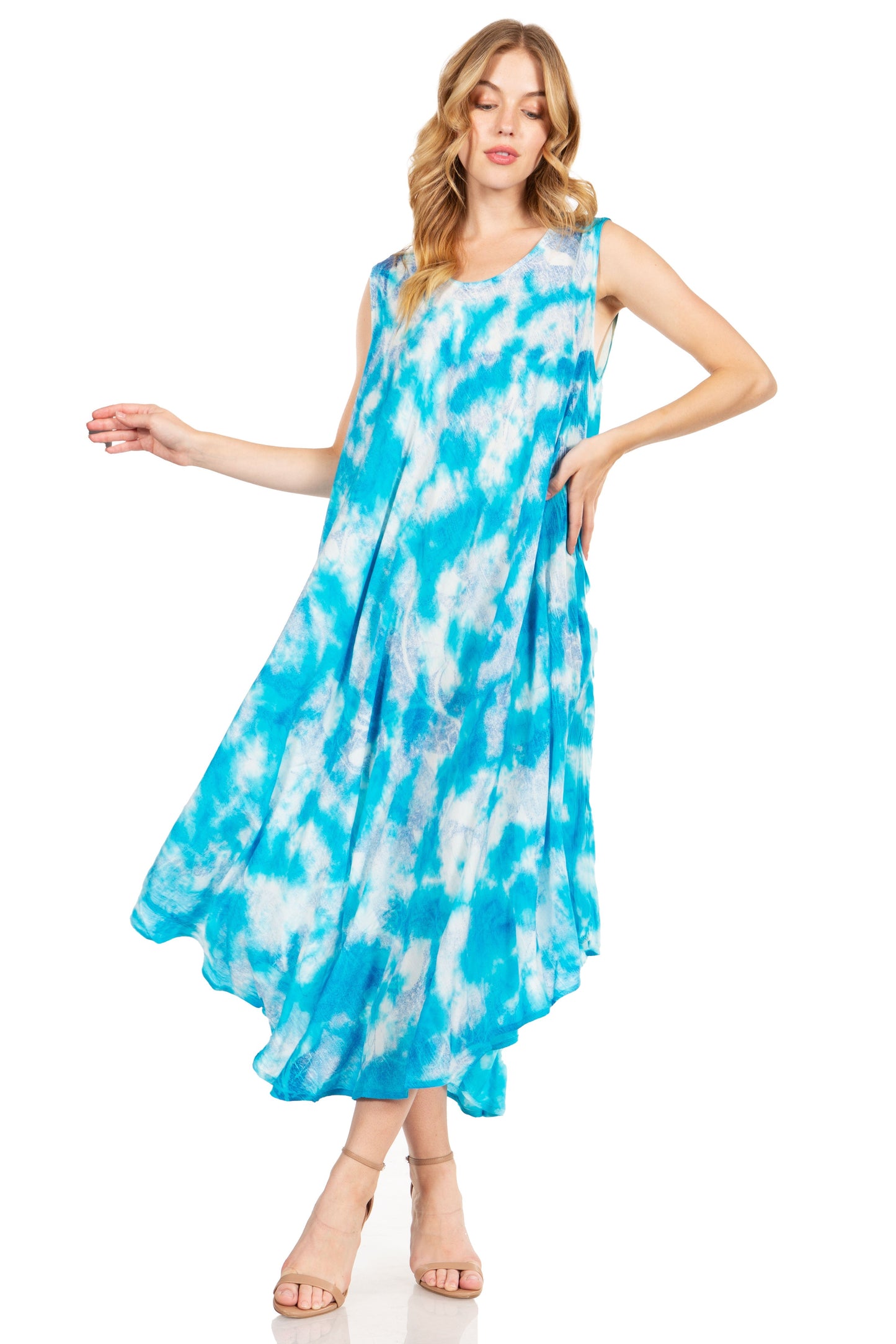 Sakkas Starlight Third Tie Dye Caftan Dress: Women's Beach Cover Up - Concordia Style Boutique