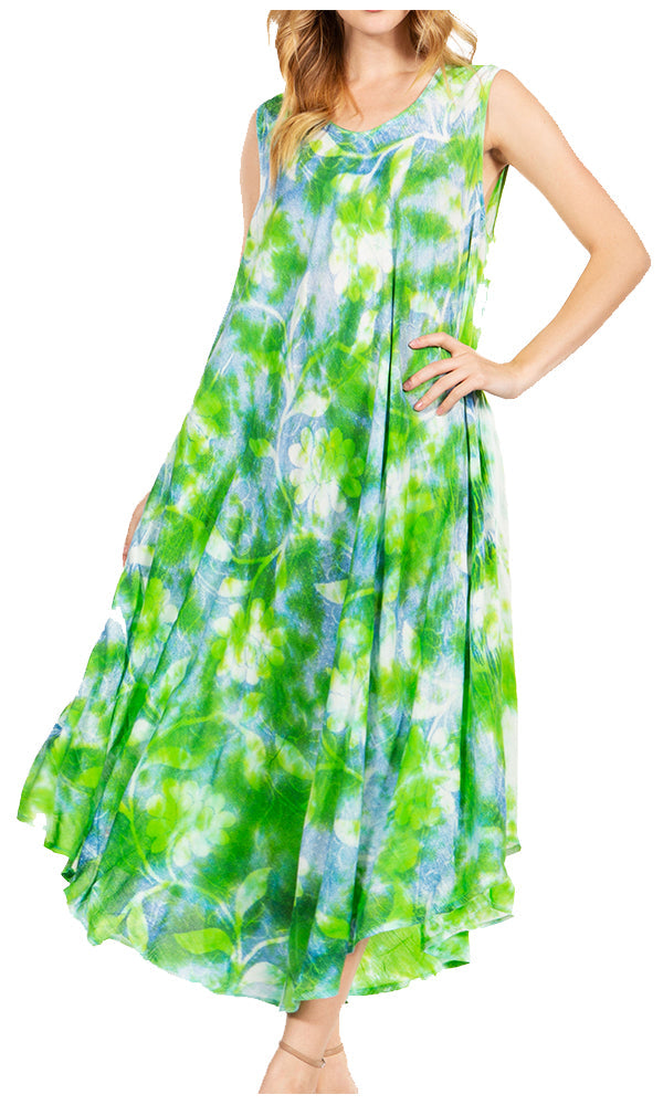 Sakkas Starlight Third Tie Dye Caftan Dress: Women's Beach Cover Up - Concordia Style Boutique