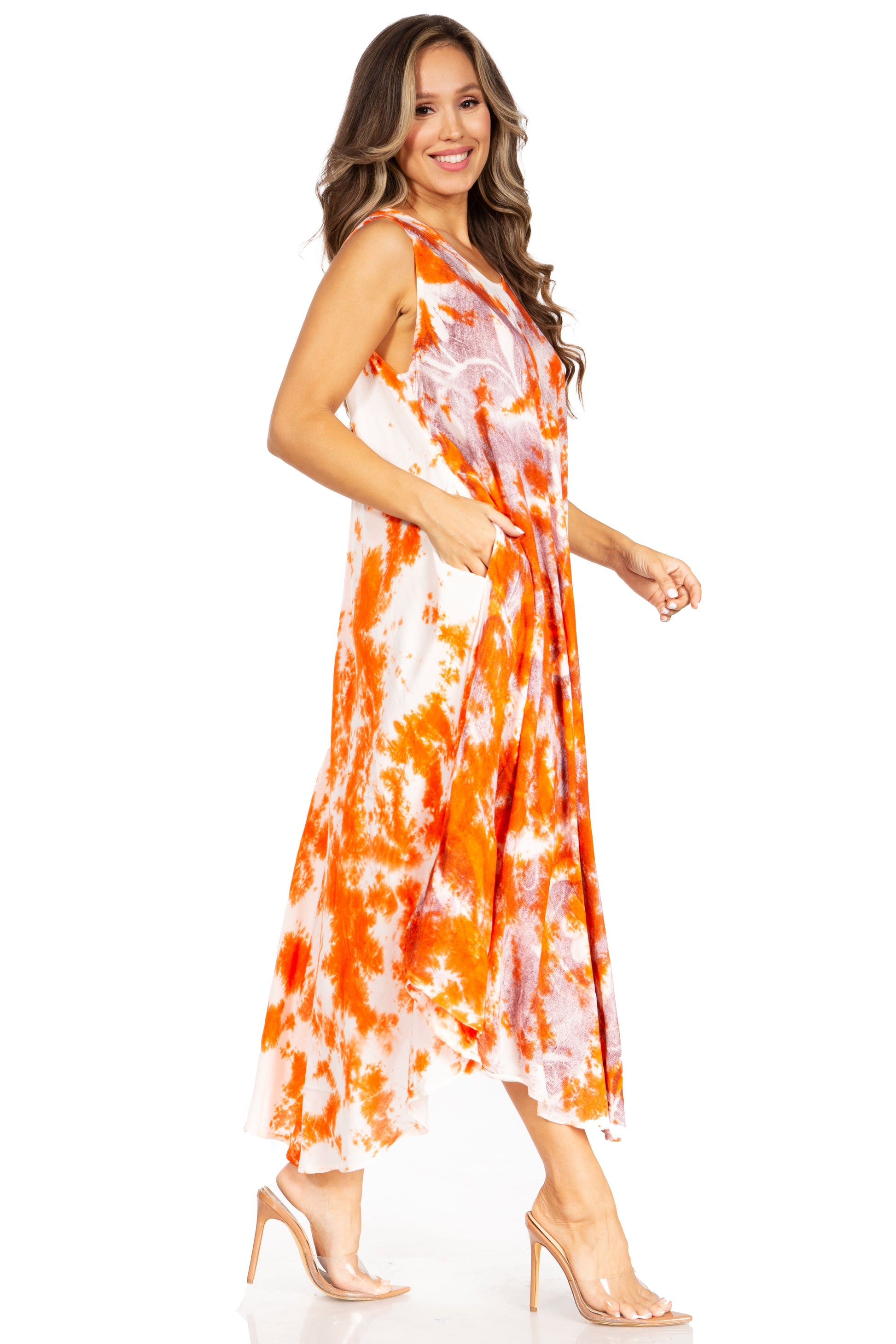 Sakkas Starlight Third Tie Dye Caftan Dress: Women's Beach Cover Up - Concordia Style Boutique