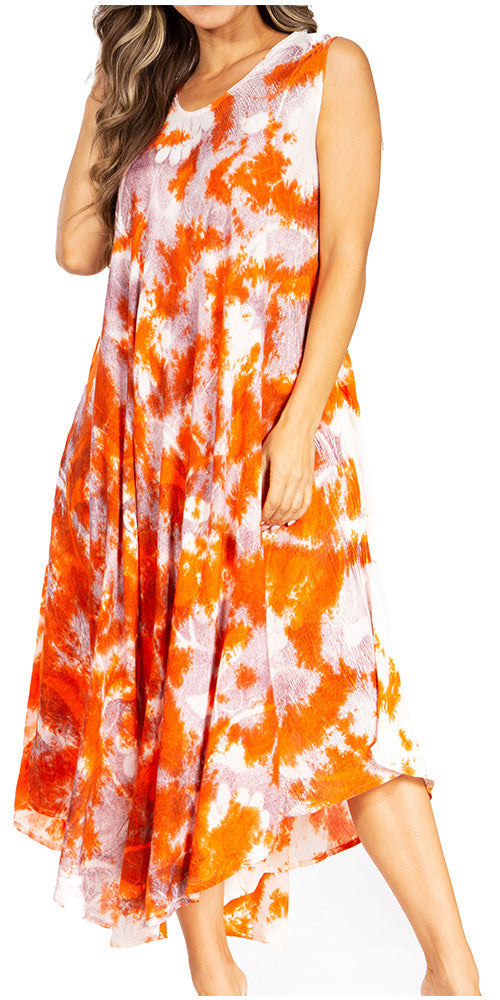 Sakkas Starlight Third Tie Dye Caftan Dress: Women's Beach Cover Up - Concordia Style Boutique