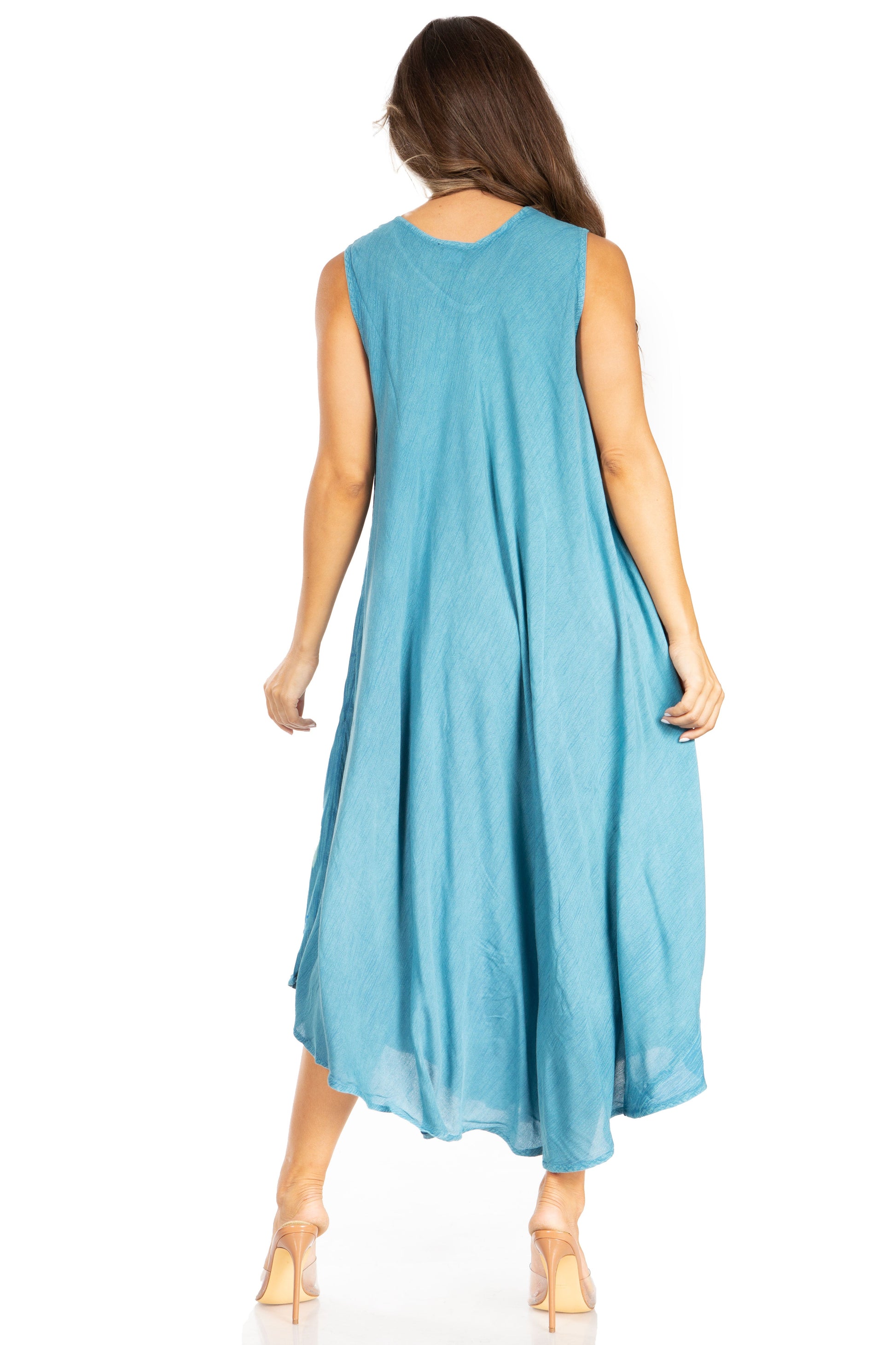 Sakkas Starlight Fourth Women's Tie Dye Caftan Tank Dress/Cover Up Beach Kaftan - Concordia Style Boutique