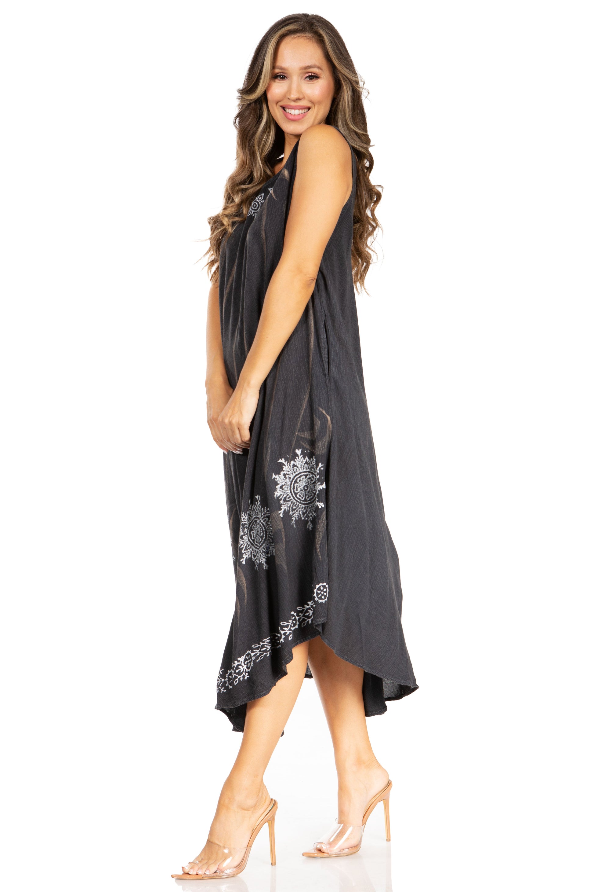 Sakkas Starlight Fourth Women's Tie Dye Caftan Tank Dress/Cover Up Beach Kaftan - Concordia Style Boutique