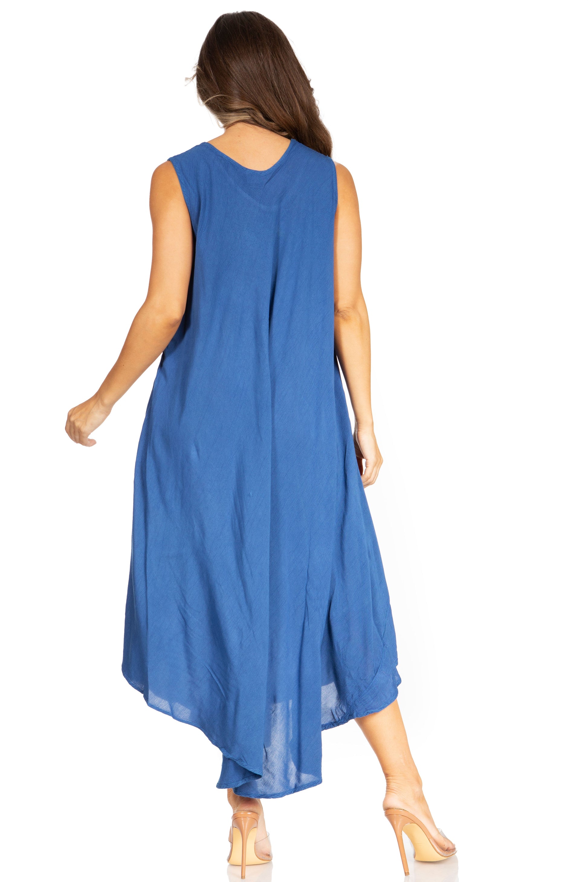 Sakkas Starlight Fourth Women's Tie Dye Caftan Tank Dress/Cover Up Beach Kaftan - Concordia Style Boutique