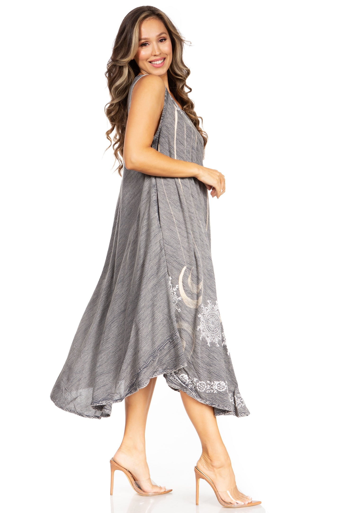 Sakkas Starlight Fourth Women's Tie Dye Caftan Tank Dress/Cover Up Beach Kaftan - Concordia Style Boutique