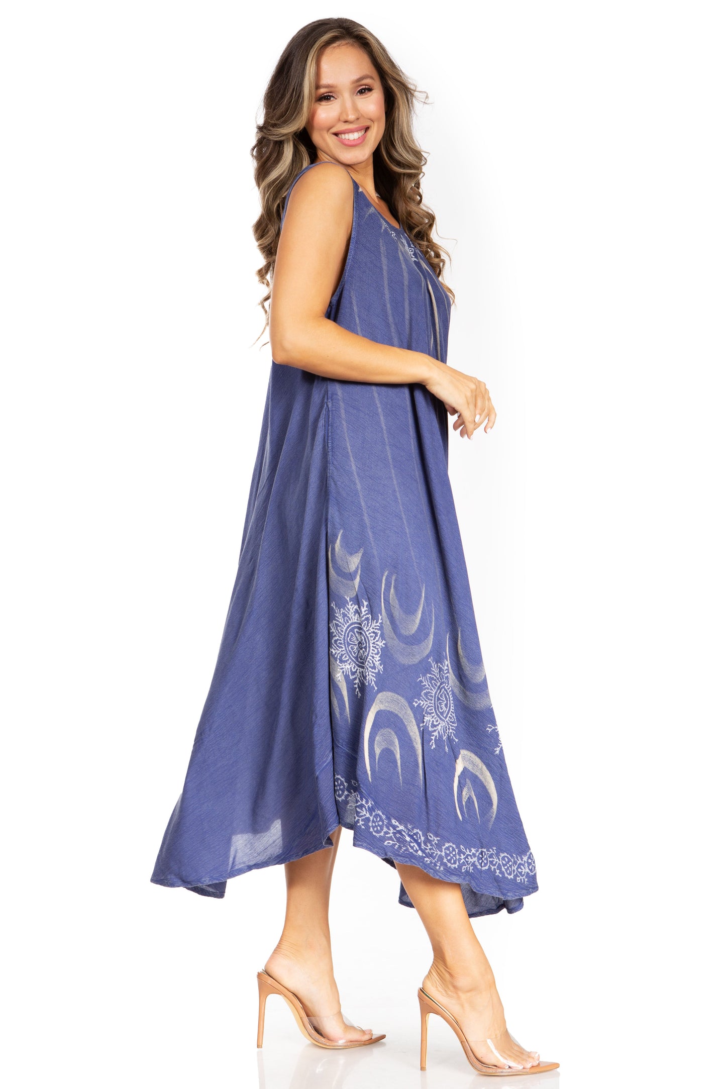 Sakkas Starlight Fourth Women's Tie Dye Caftan Tank Dress/Cover Up Beach Kaftan - Concordia Style Boutique